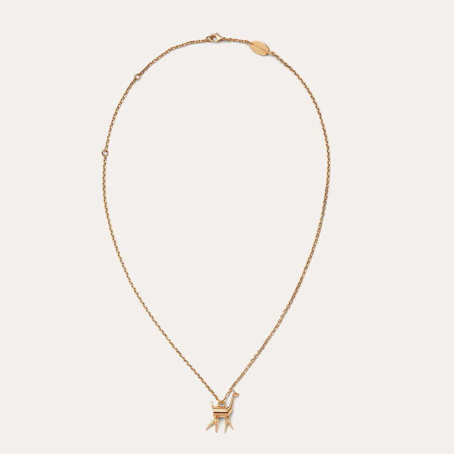 NIGO Loro Piana Women's Logo Design Solid Color Fawn Mid-Length Vicuna Necklace Ngvp FAP5225 #nigo1667