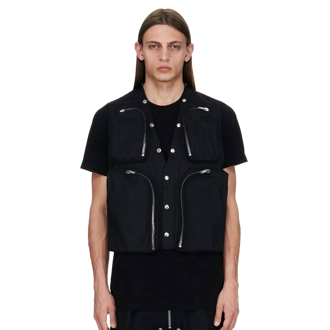 NIGO Rick Owens Men's Spring/Autumn Solid Colour V-Neck Backless Workwear Single-Breasted Vest Jacket #nigo76954
