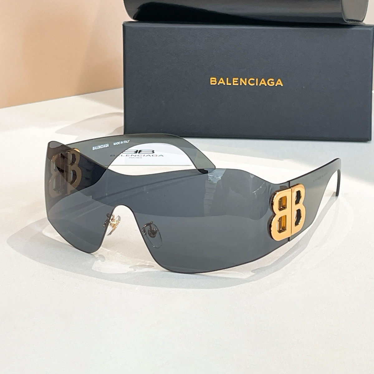 NIGO Balenciaga Women's Solid Color Lens Legs Logo Print Irregular Shape Sunglasses Eyeglasses Glasses #nigo76958