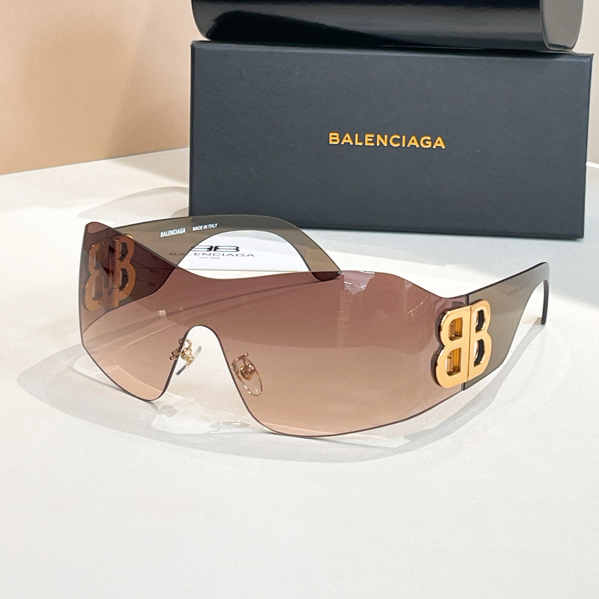 NIGO Balenciaga Women's Solid Color Lens Legs Logo Print Irregular Shape Sunglasses Eyeglasses Glasses #nigo76958