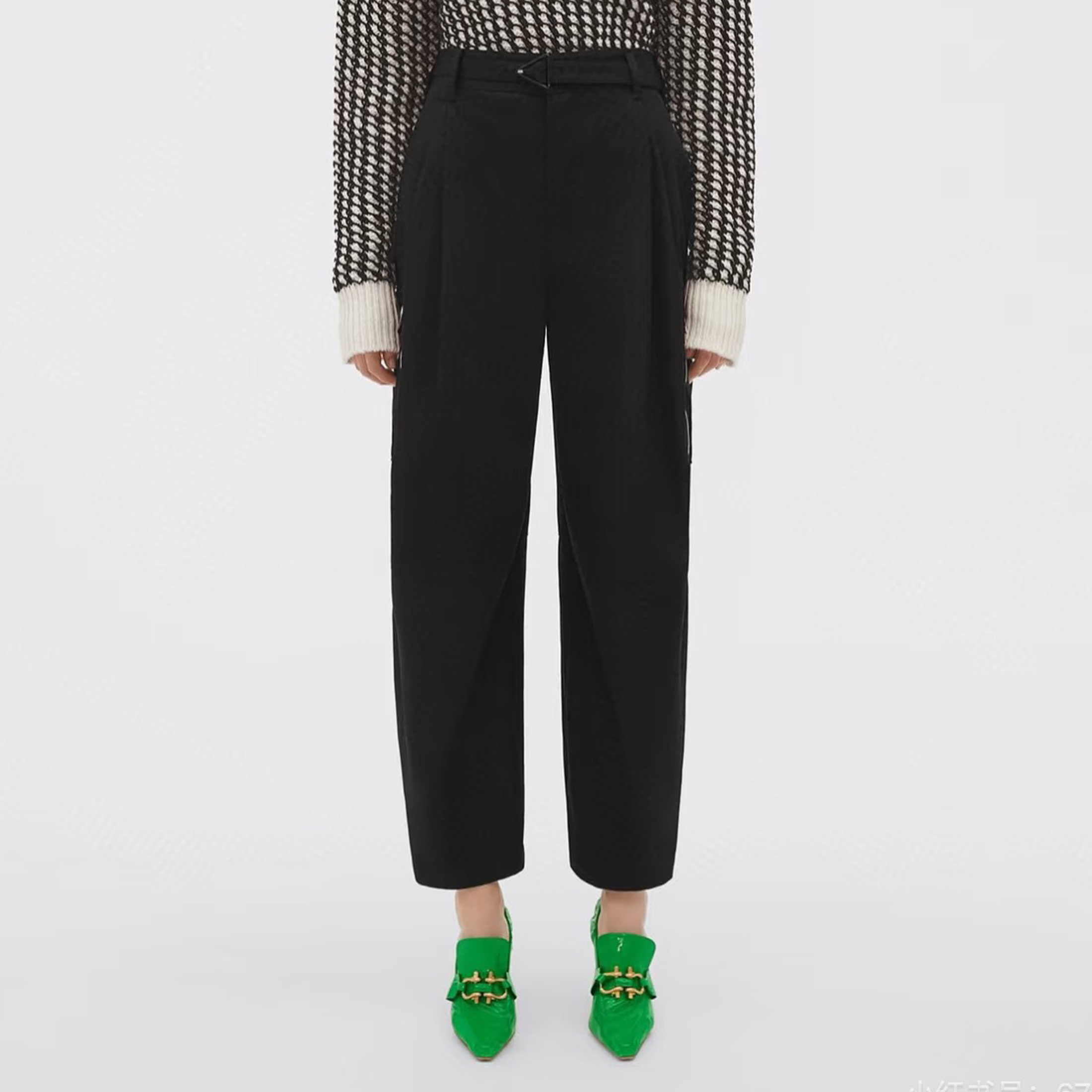 NIGO Bottega Veneta Men's Women's Fall/winter Wool Tweed Wide Leg Suit Pants With Belt Draped Cargo Casual Pants Ngvp #nigo1644