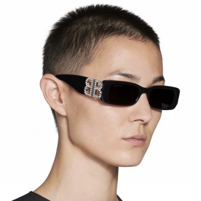 NIGO Balenciaga Men's And Women's Square Sunglasses With Hollowed-out Temples, Diamond Embellishment And Bb Logo Glasses #nigo76959