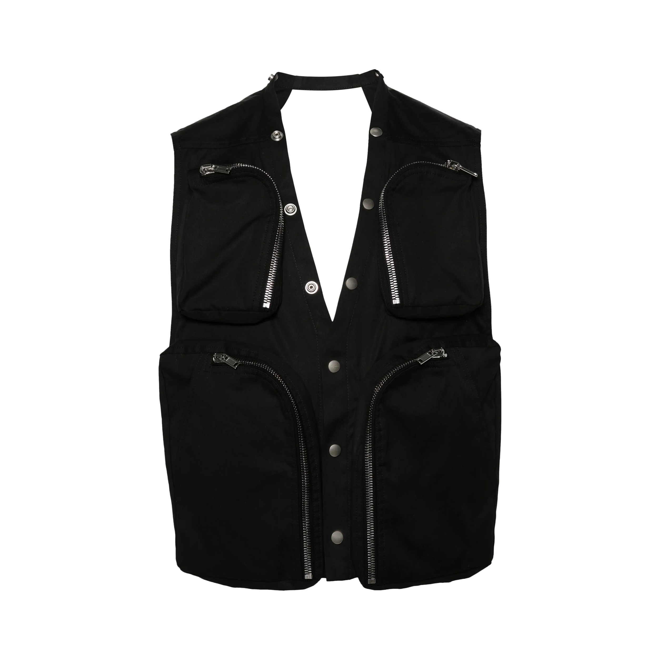 NIGO Rick Owens Men's Spring/Autumn Solid Colour V-Neck Backless Workwear Single-Breasted Vest Jacket #nigo76954