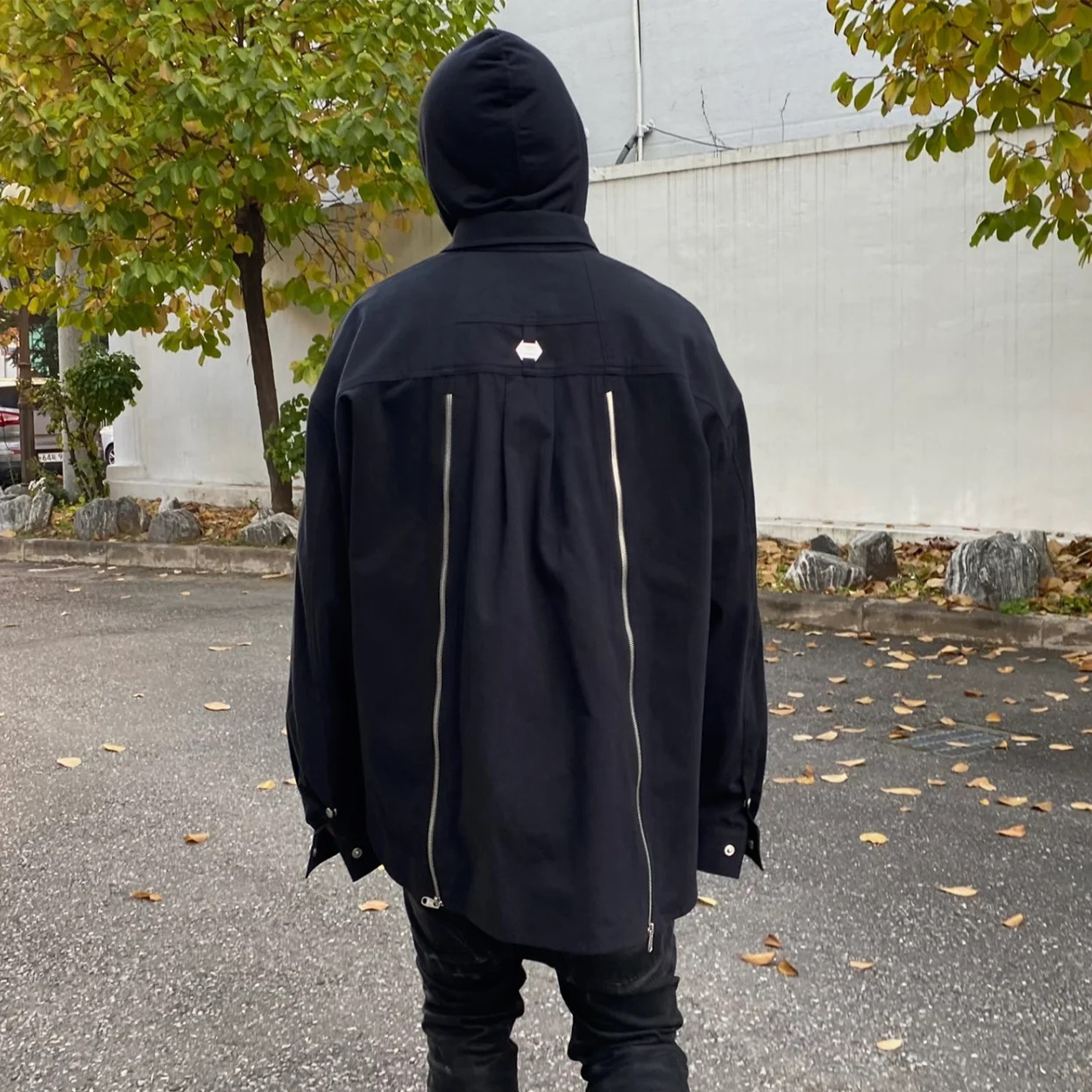 NIGO Undermycar Men's Fall And Winter Black High Street Loose Silhouette Functional Zipper Shirt Jacket Vibe Jacket Single-breasted Shirt Ngvp #nigo1649