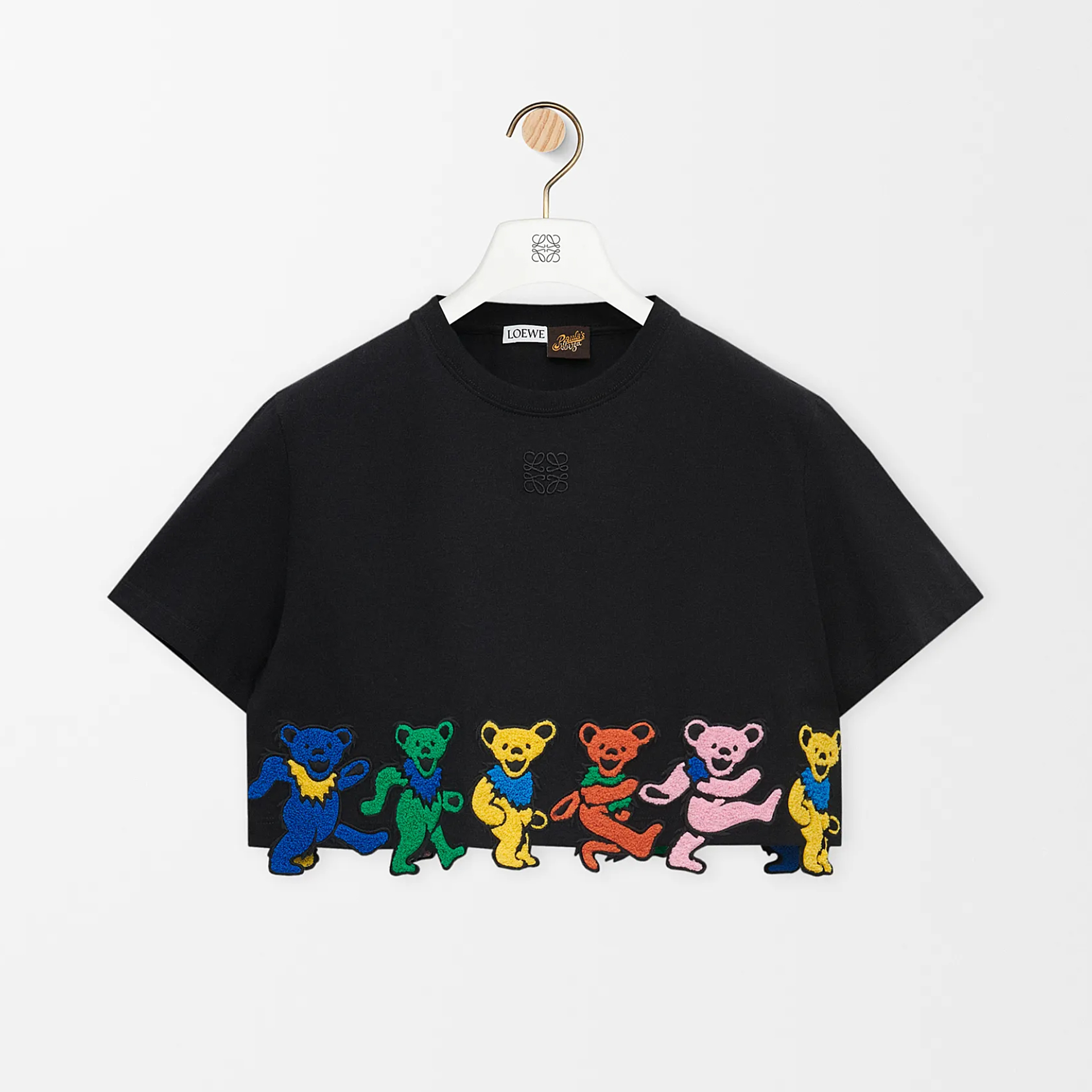 NIGO Loewe x Grateful Dead Women's Summer Cotton Short Bear Embroidery Solid Color Round Neck T-Shirt Ngvp #nigo1672