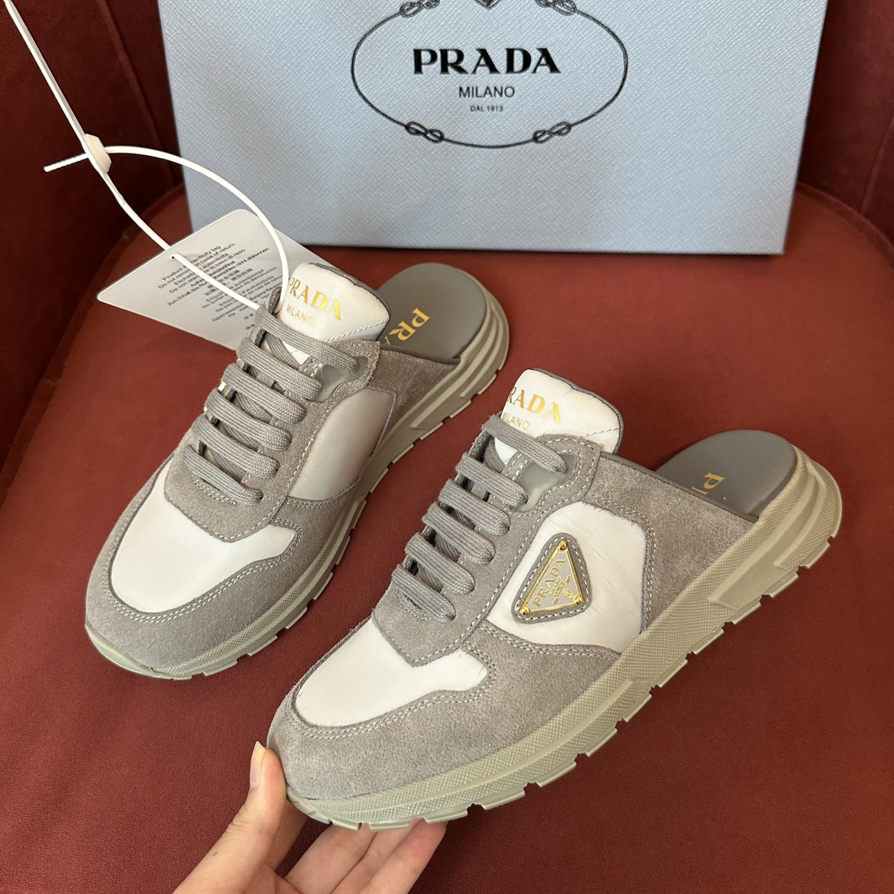 NIGO Prada Women's Solid Colour Suede Round Toe Lace-Up Casual Slippers Shoes #nigo76979