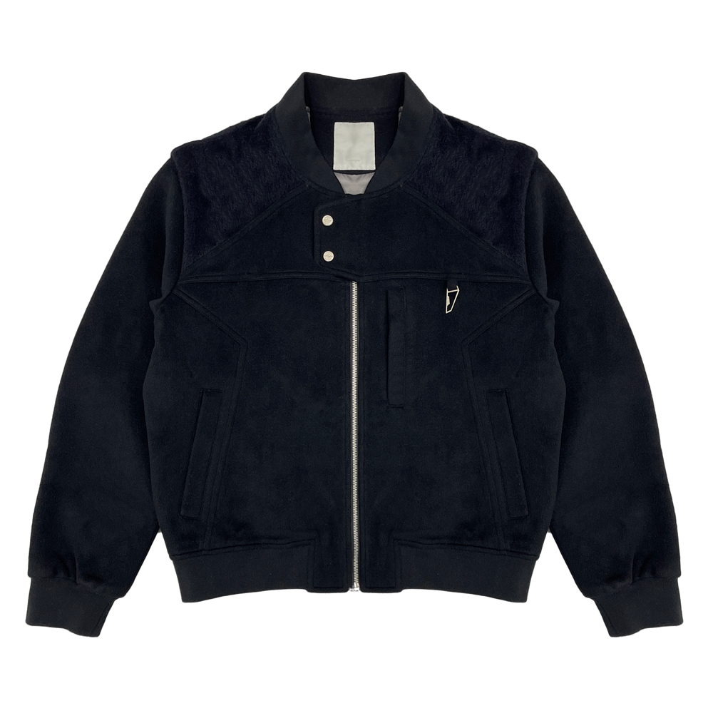 NIGO Undermycar Men's Fall And Winter Black Fashion Tweed Splicing Zipper Loose Casual Jacket Vibe Wind Jacket Ngvp #nigo1648