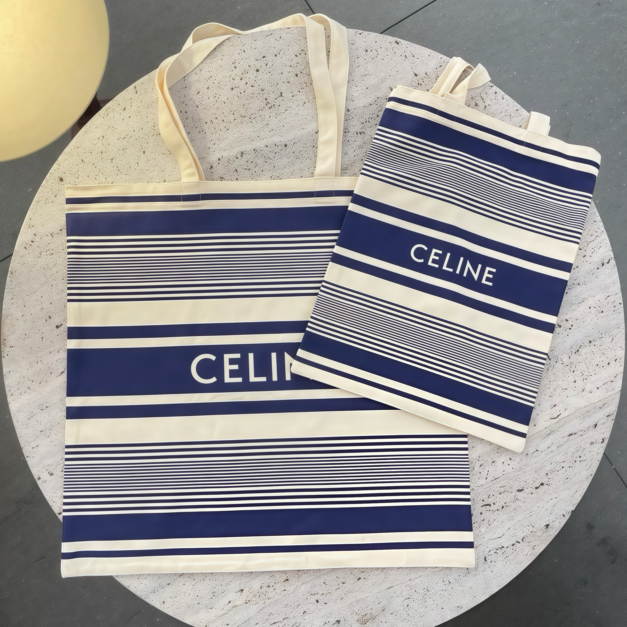 NIGO Celine Women's Striped Letter Print Casual Single Shoulder Tote Bag Bags (One Large and One Small Combination) #nigo76985