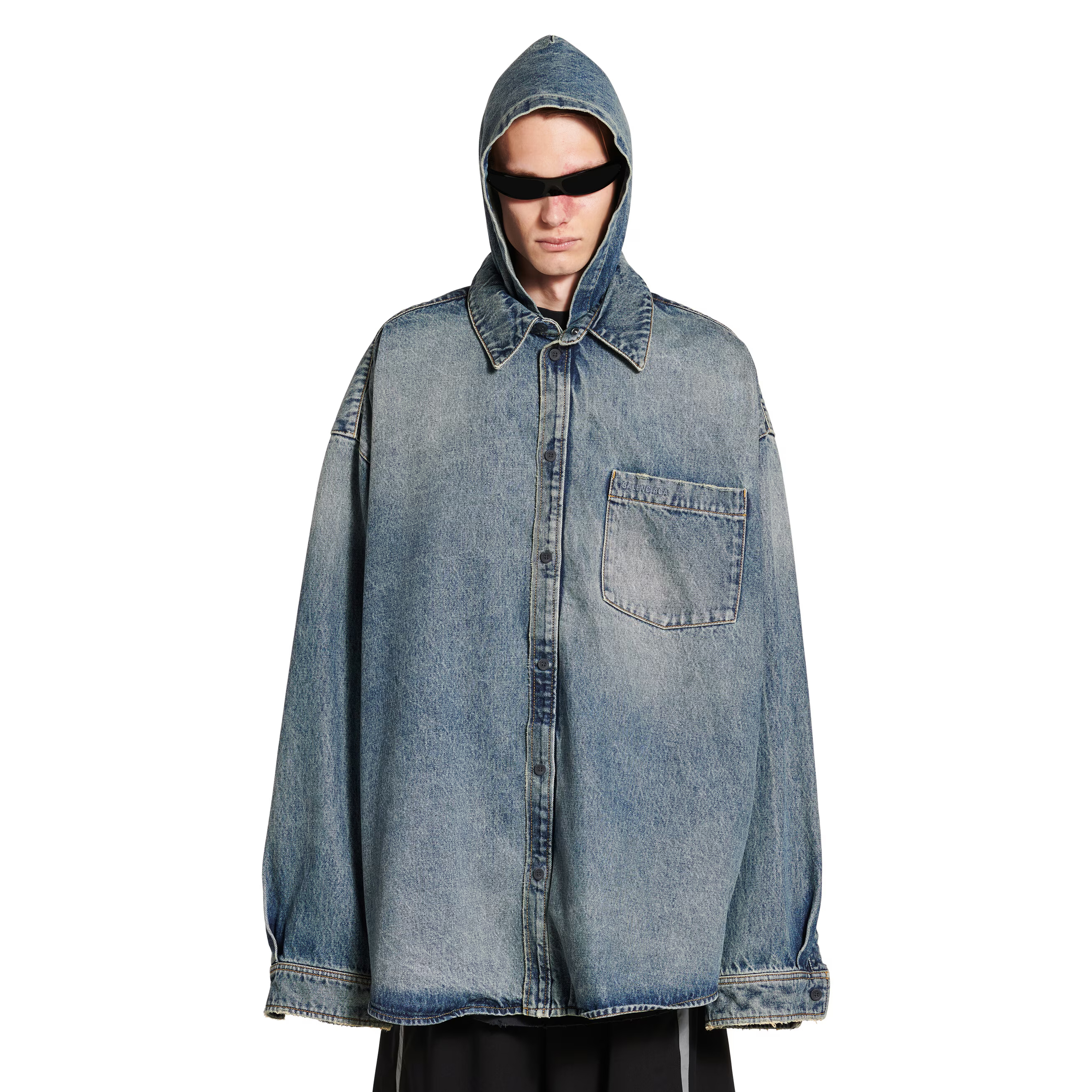NIGO Balenciaga Men's Spring, Summer And Fall Hooded Shirt Papka Lapel Loose Solid Color Denim Jacket Ngvp #nigo1671
