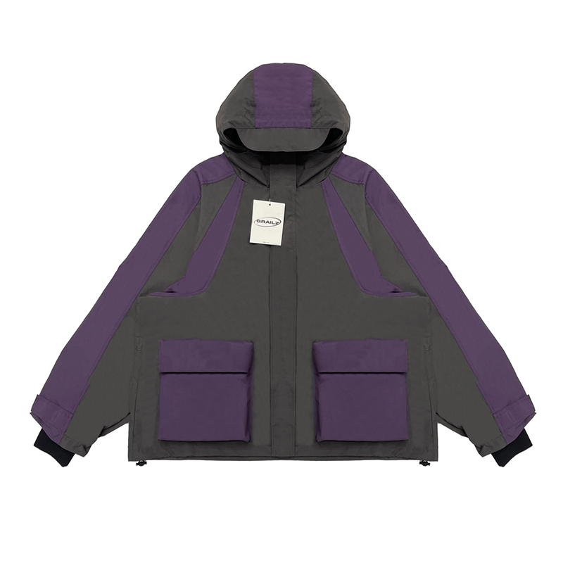 NIGO GRAILZ Men's High Street Back Strap Loose Casual Windproof Rushing Jacket Spring And Autumn Color Blocking Short Jacket Coat Ngvp #nigo1674