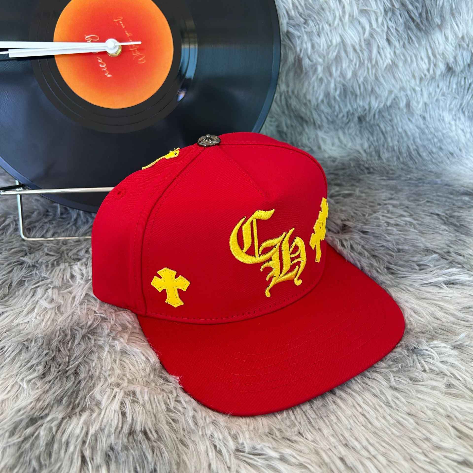 L NIGO Chrome Hearts Men's Women's Black Letter Embroidered Hip Hop Baseball Cap Casual Duck Tongue Hat