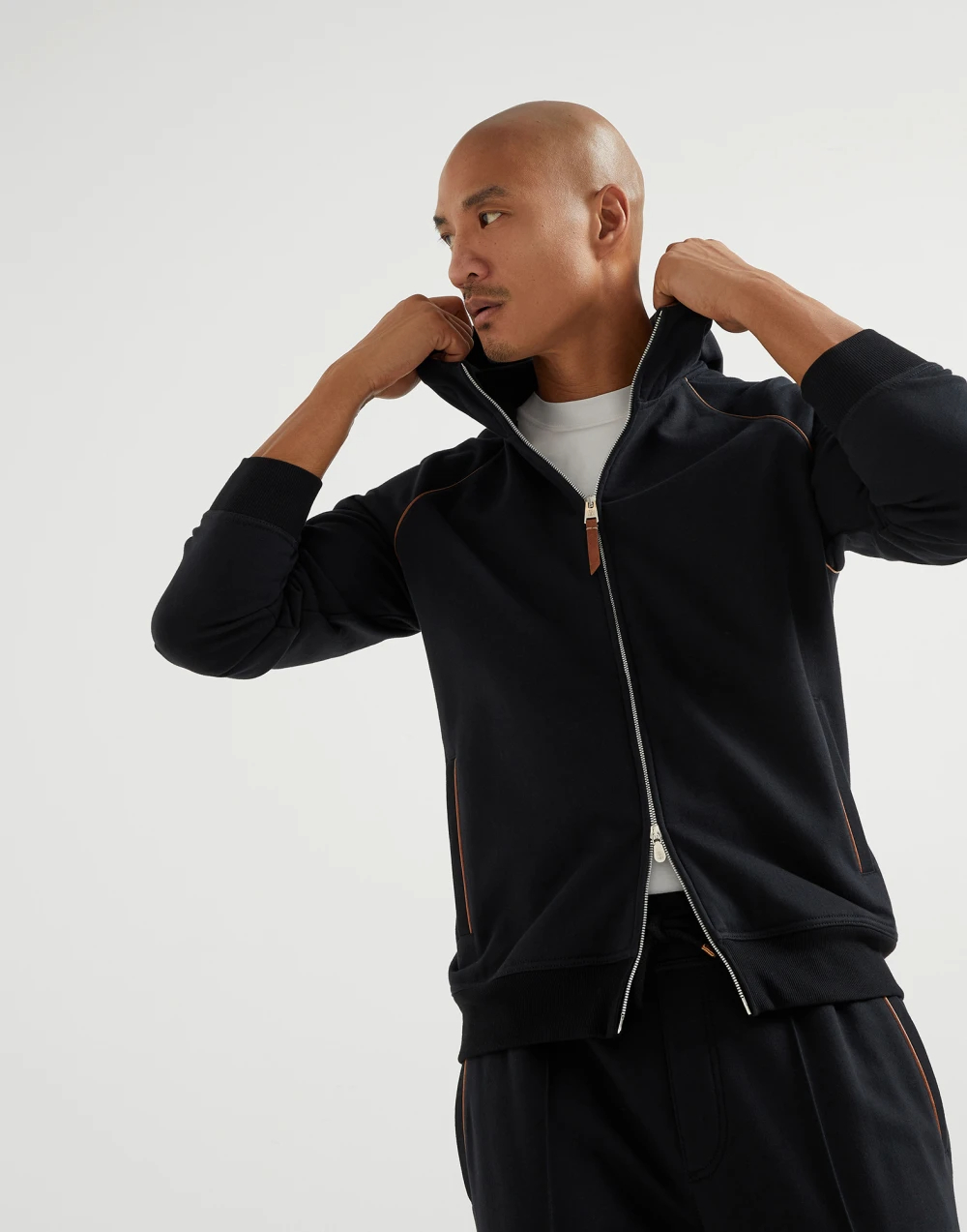 NIGO Brunello Cucinelli Men's Techno Cotton French Terry Hooded Long Sleeve Casual Athletic Sweatshirt Solid Color Zipper Spring Jacket Ngvp #nigo1675