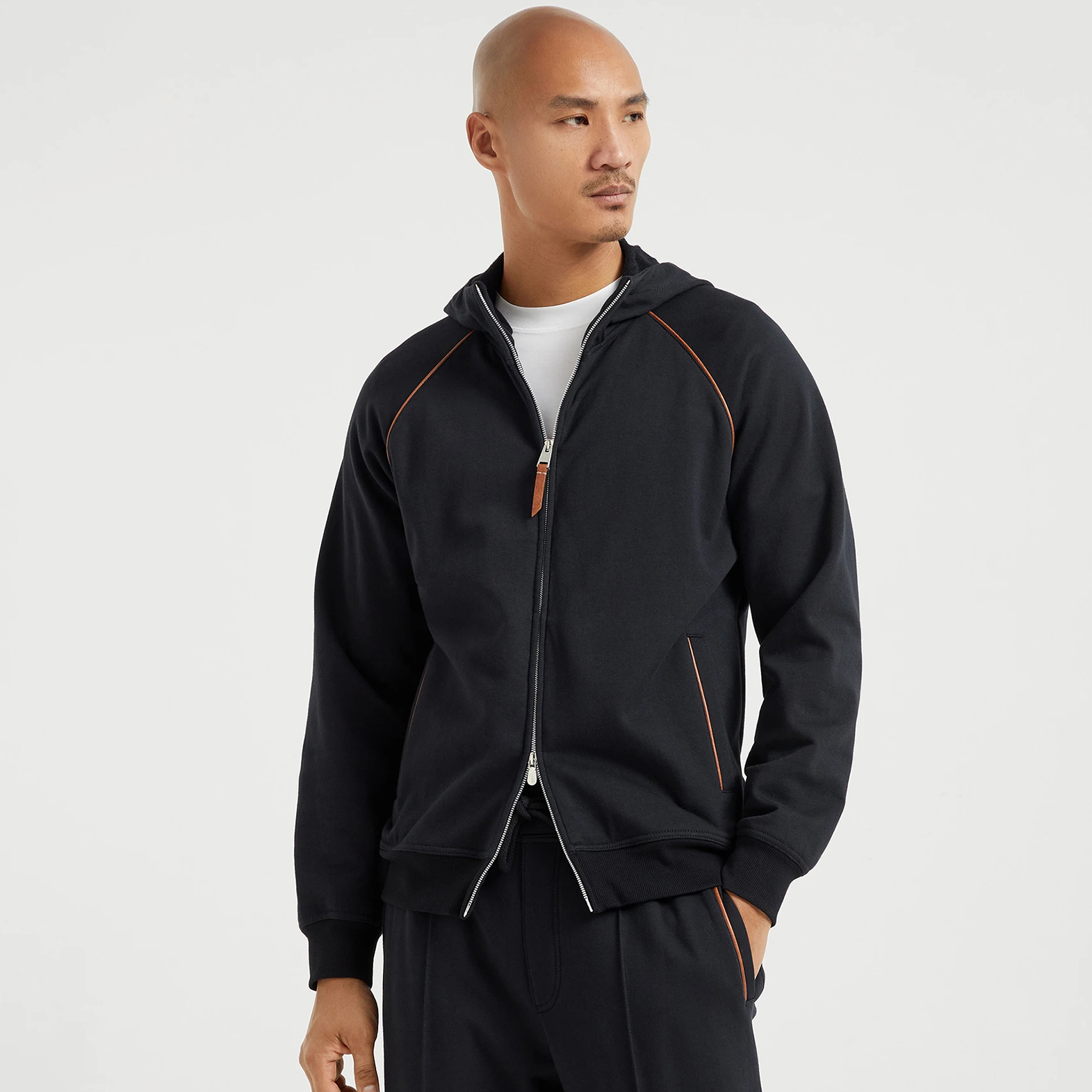 NIGO Brunello Cucinelli Men's Techno Cotton French Terry Hooded Long Sleeve Casual Athletic Sweatshirt Solid Color Zipper Spring Jacket Ngvp #nigo1675