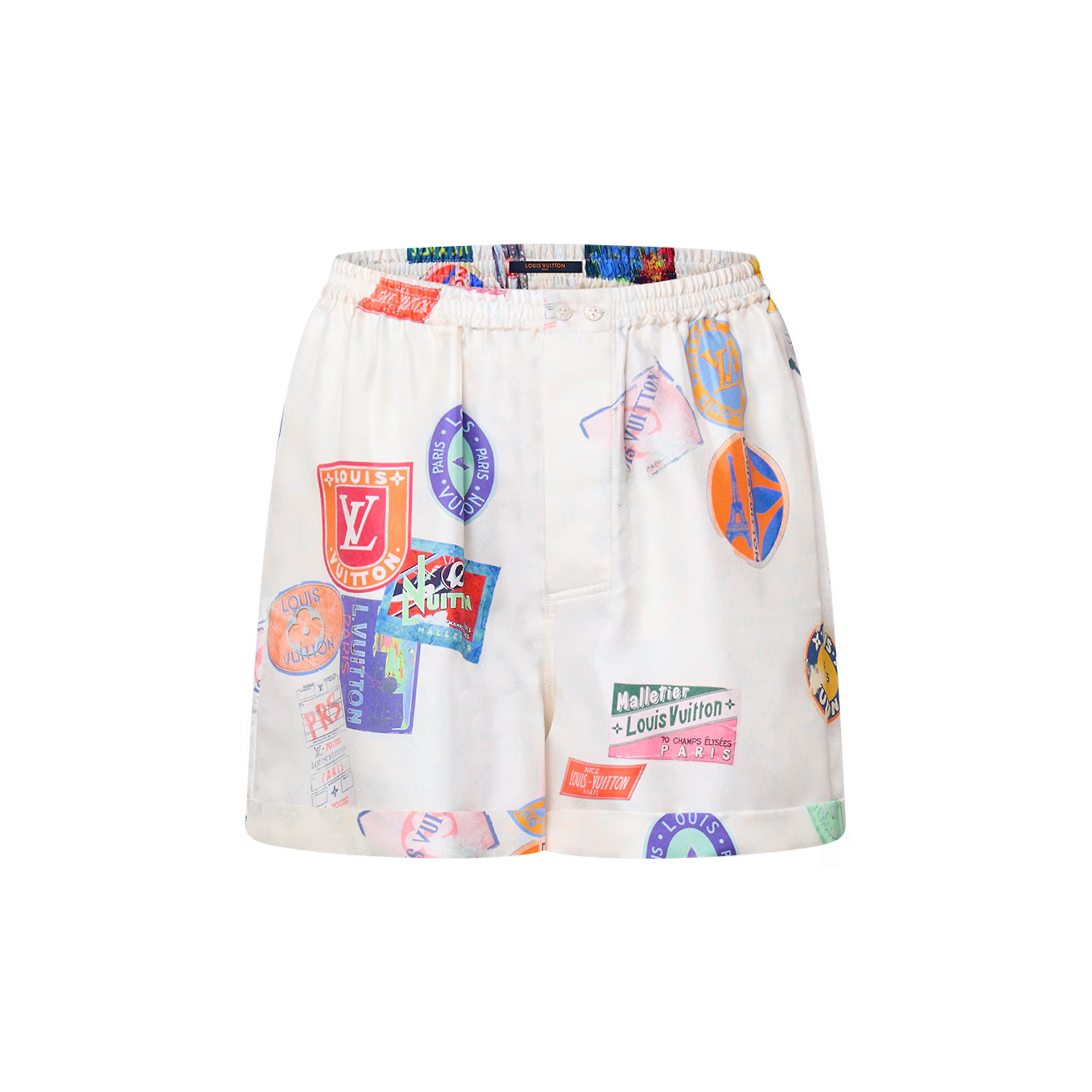 NIGO Louis Vuitton Women's Summer Solid Colour Badge Print Drawstring Casual Shorts #nigo76992