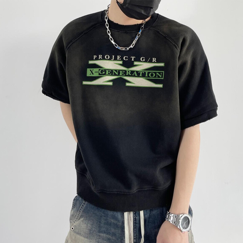 NIGO GRAILZ Project G/R Men's Rugby Styling Spring, Fall And Winter Do Old Loose Letters Printed Round Neck Short Sleeve Cotton Sweatshirt Ngvp #nigo1677