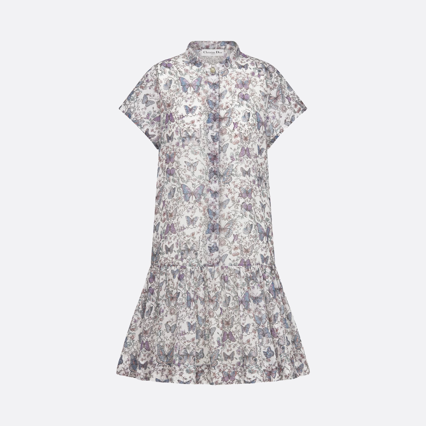 NIGO Dior Women's Summer Butterfly Floral Print Single Breasted Button Down Shirt Dress #nigo76996