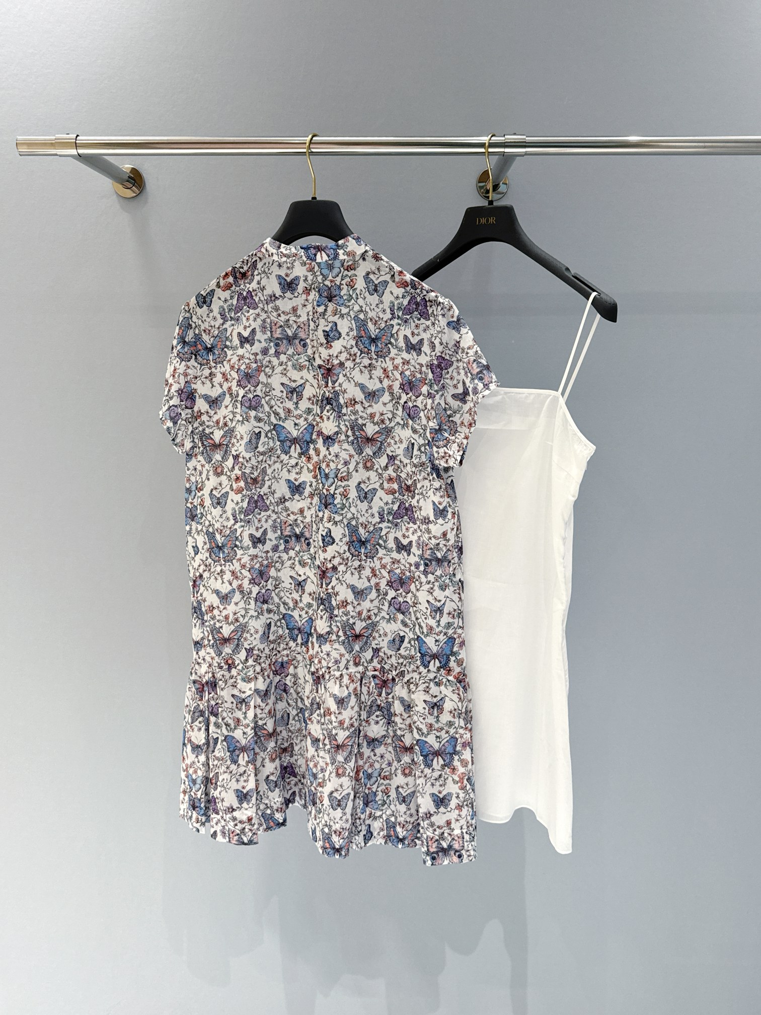 NIGO Dior Women's Summer Butterfly Floral Print Single Breasted Button Down Shirt Dress #nigo76996