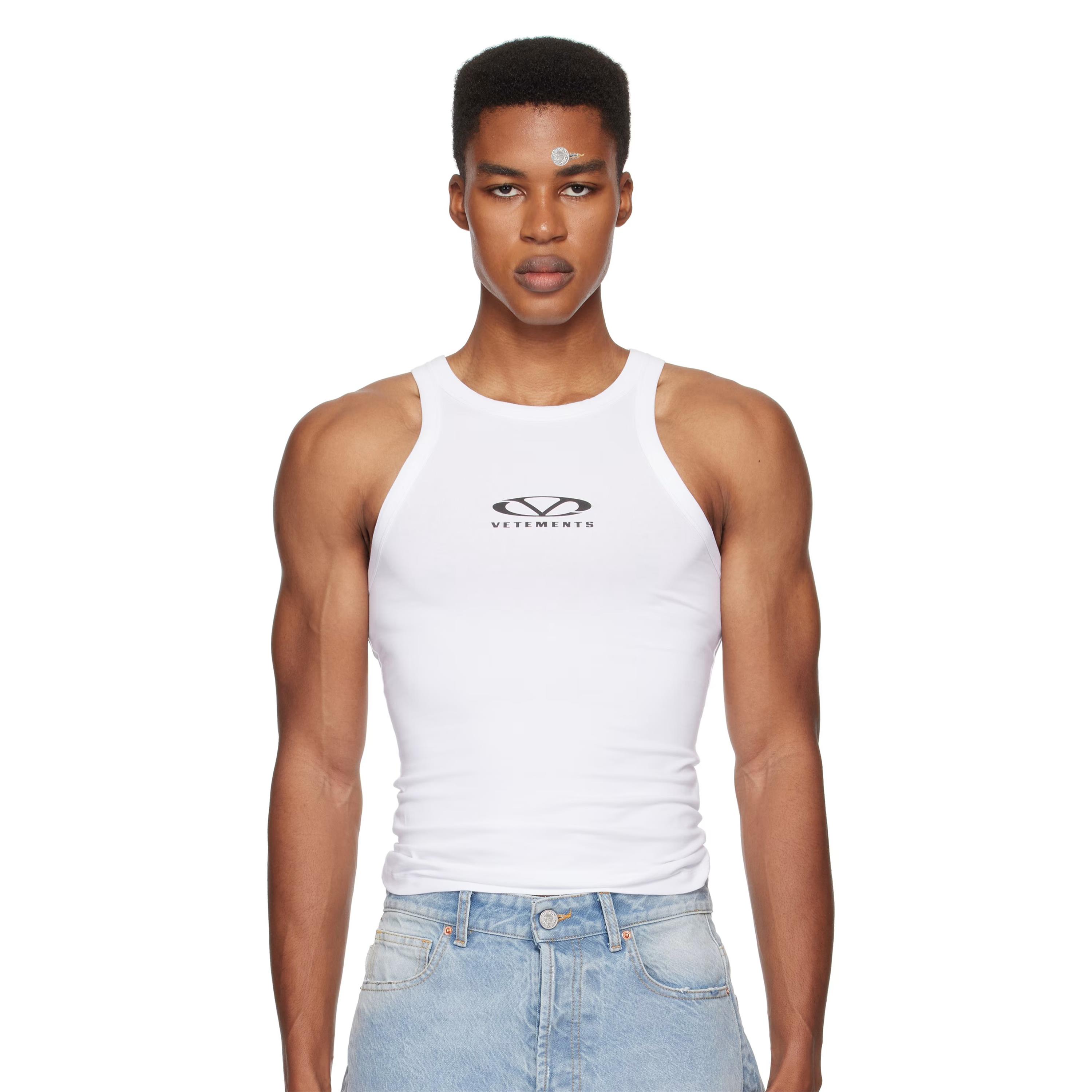 NIGO Vetements Men's Summer Solid Colour Logo Print Knitted Sleeveless Tank Top #nigo76995
