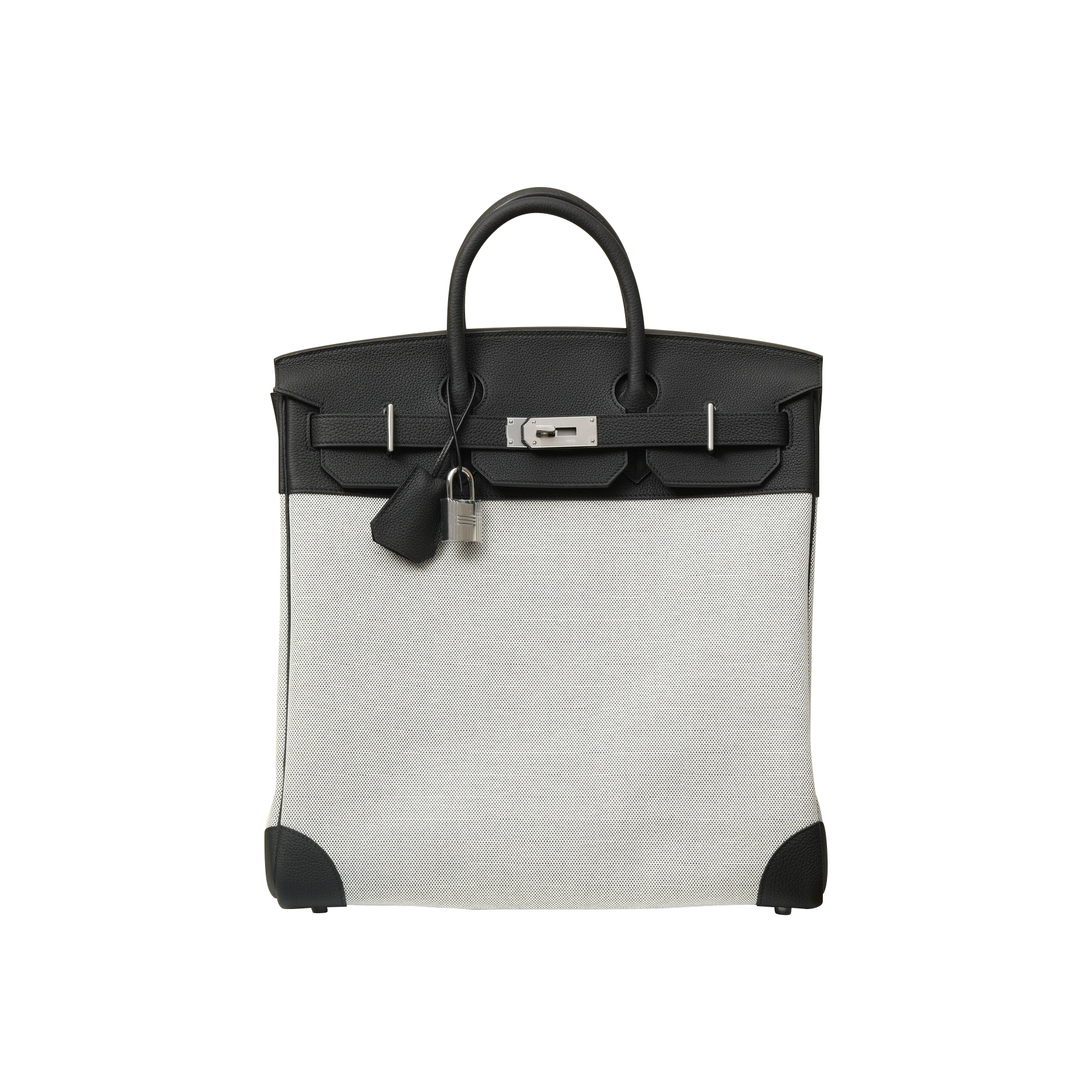 NIGO Hermes HacHaut A Courroies 40 HACG40 Women's Silver Buckle Canvas And Cowhide Colour Blocked Handbag Bag Bags #nigo77113