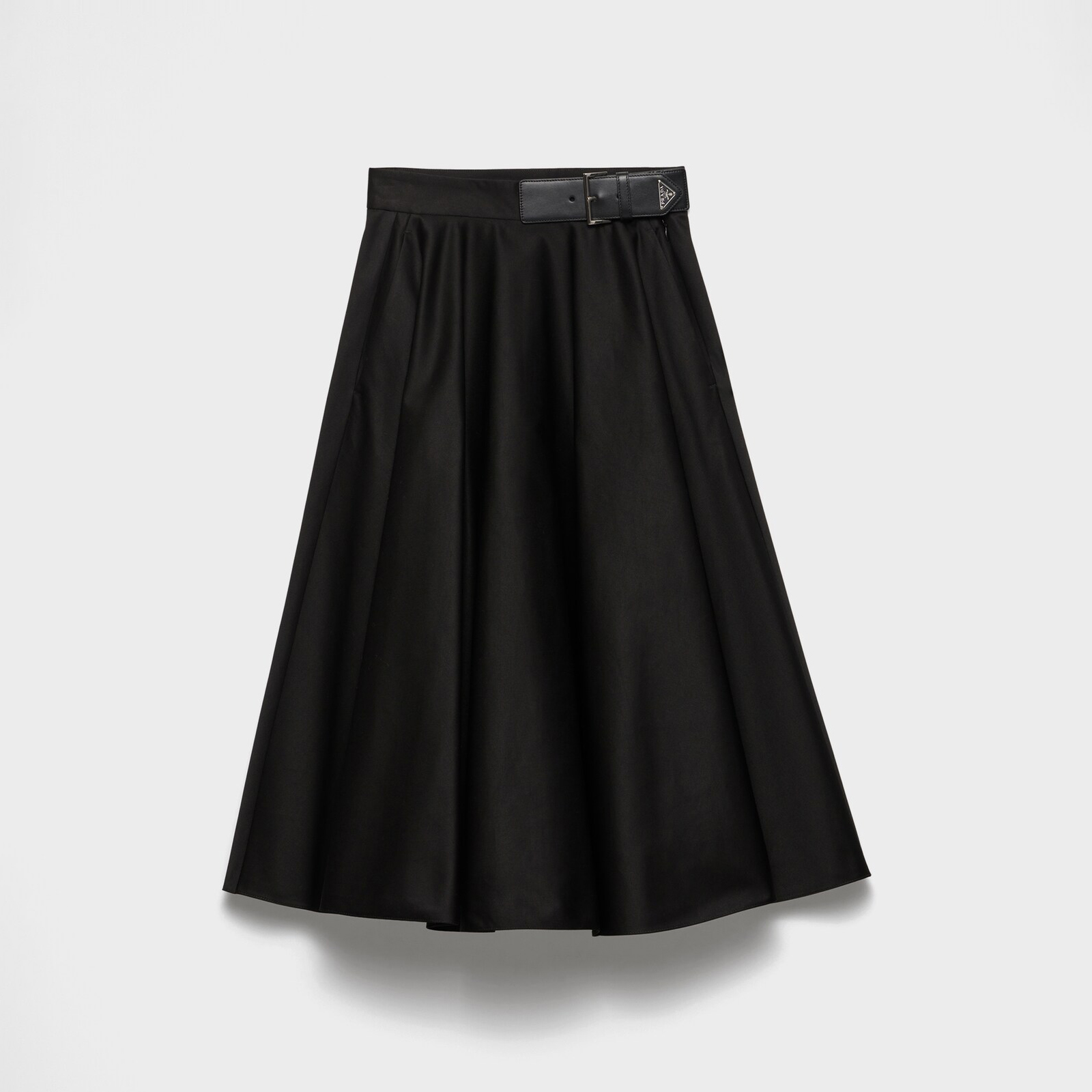 NIGO Prada Women's Spring/Summer Solid Colour Leather Belt Nylon Casual Skirt #nigo77121