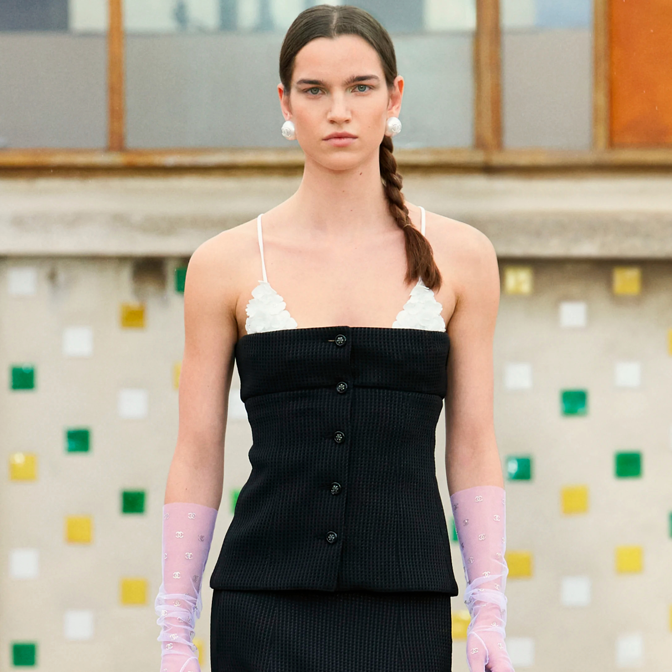 NIGO Chanel Women's Spring And Summer Camellia Black And White Camisole Vest Fashion Temperament Elegant Colour Blocking Design Sense Slim Top T-shirt Ngvp #nigo1712