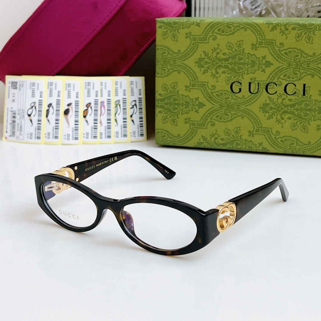 NIGO Gucci Women's Solid Colour Oval Temple Hollow GG Print Sunglasses Glasses #nigo77134