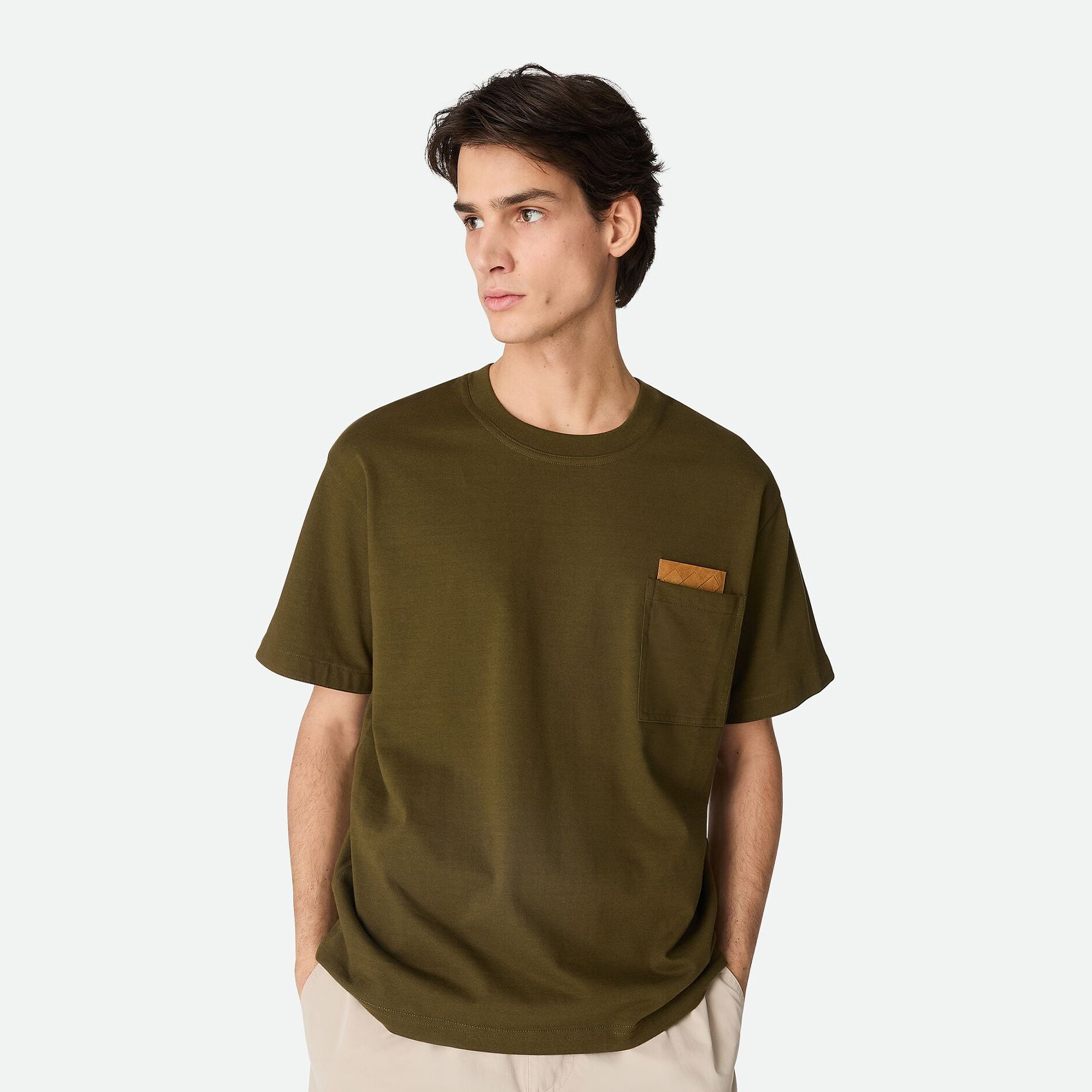 NIGO Bottega Veneta Men's Summer Solid Color Round Neck Pima Cotton Knit Short Sleeve T-Shirt Ngvp #nigo1681
