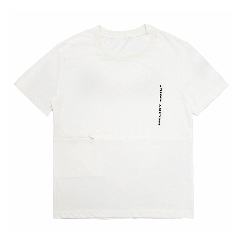 NIGO Heliot Emil Men's Summer Letter Printed Zipper Pocket T-Shirt Trendy Loose Patchwork Short Sleeve Ngvp #nigo1683