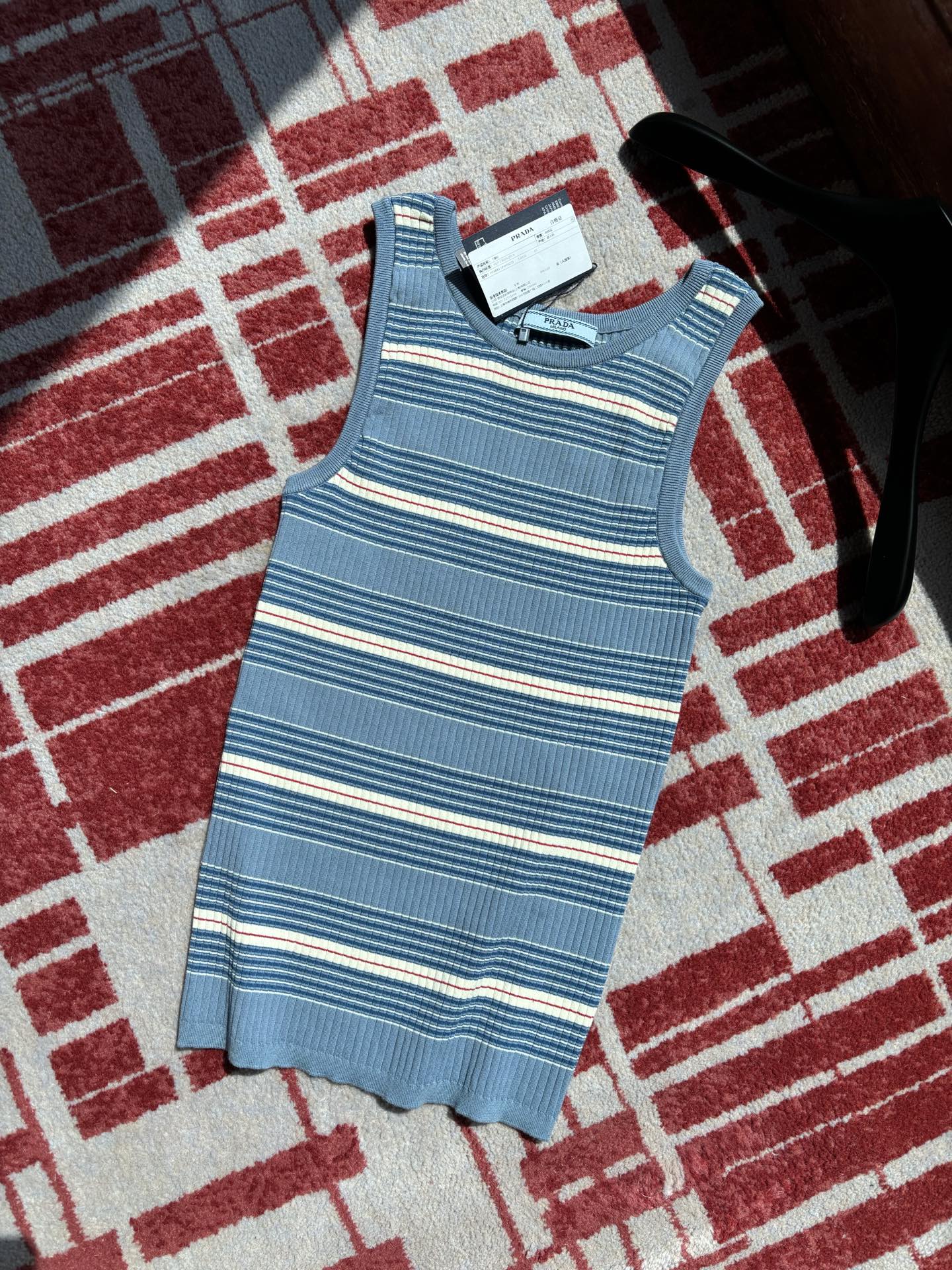 NIGO Prada Women's Summer Color Block Striped Print Knitted Sleeveless Tank Top #nigo77155