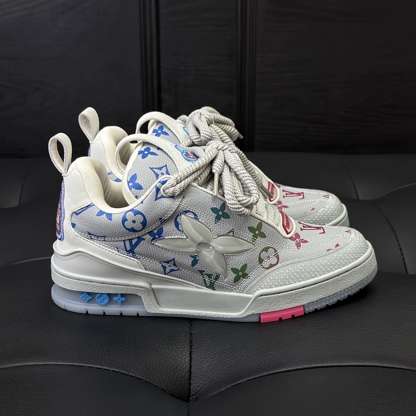 NIGO Louis Vuitton LV Skate Men's Colorful Letter Print Leather Low-Top Lace-Up Flat Casual Shoes #nigo77156