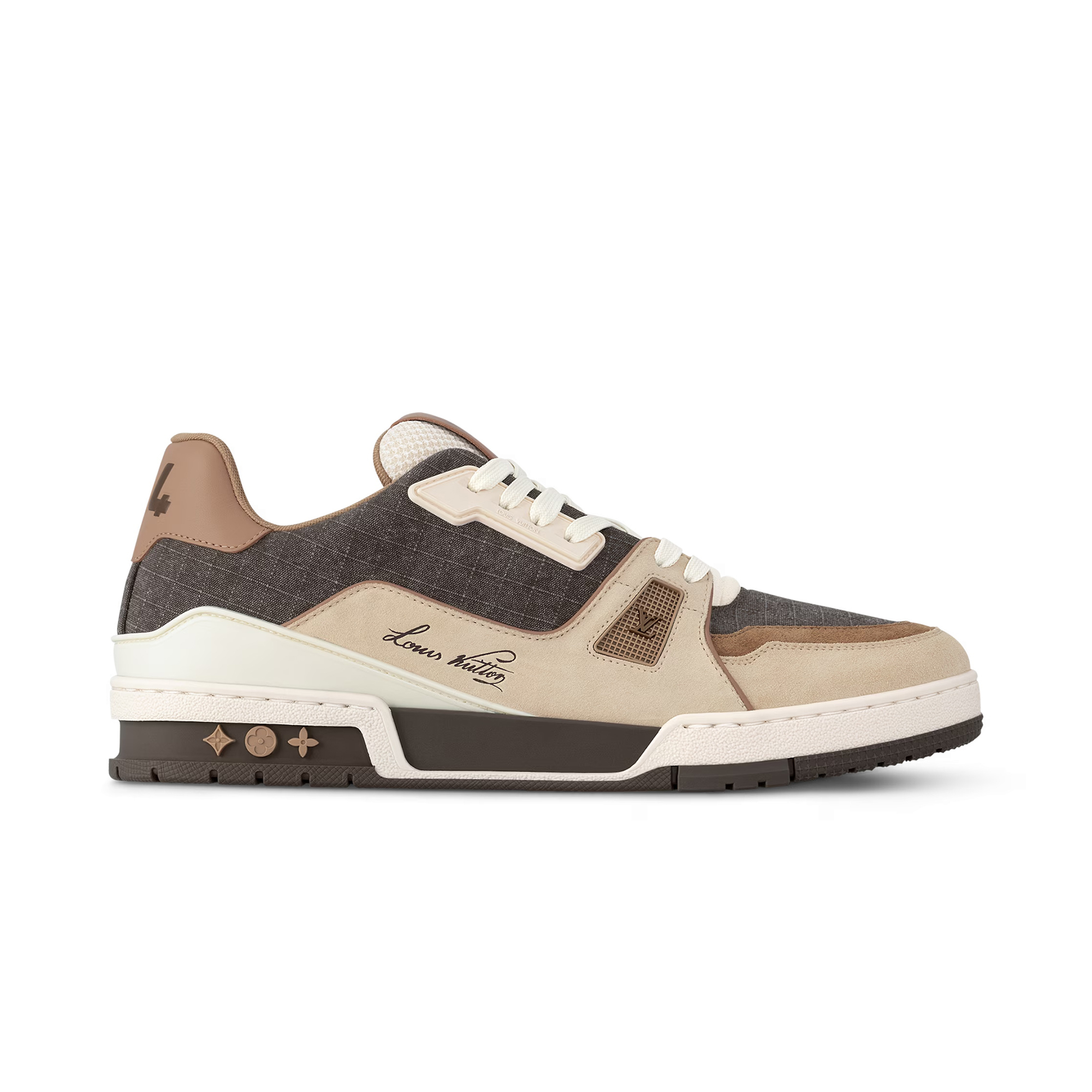 NIGO Louis Vuitton LV Trainer Men's And Women's Two Tone Leather And Canvas Round-toe Lace-up Low-top Flat Casual Shoes #nigo77157
