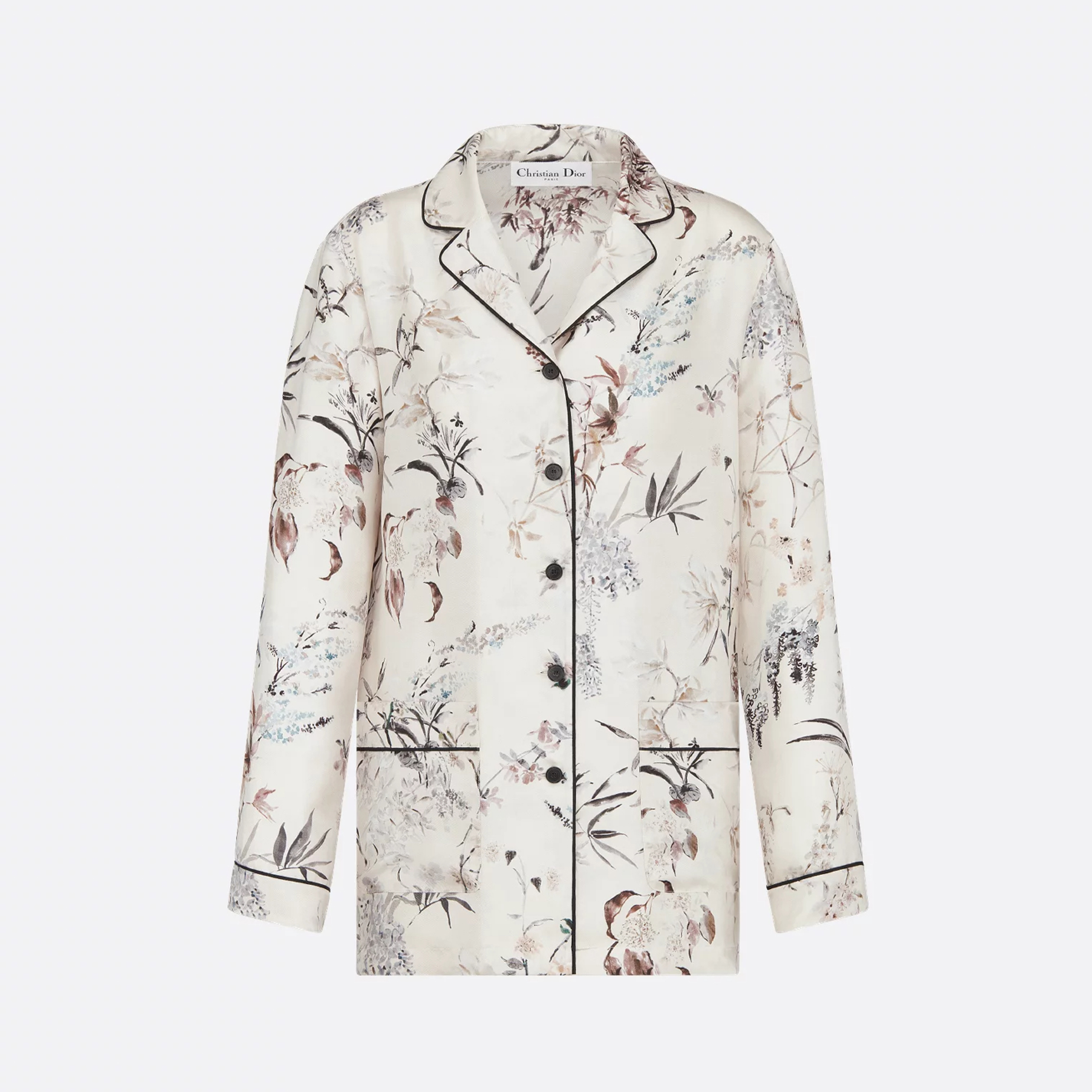 NIGO Dior Women's Floral Print Lapel Long-Sleeved Silk Shirt Spring And Fall Loose Homewear Suit Elastic Waist Casual Pants Ngvp #nigo1682