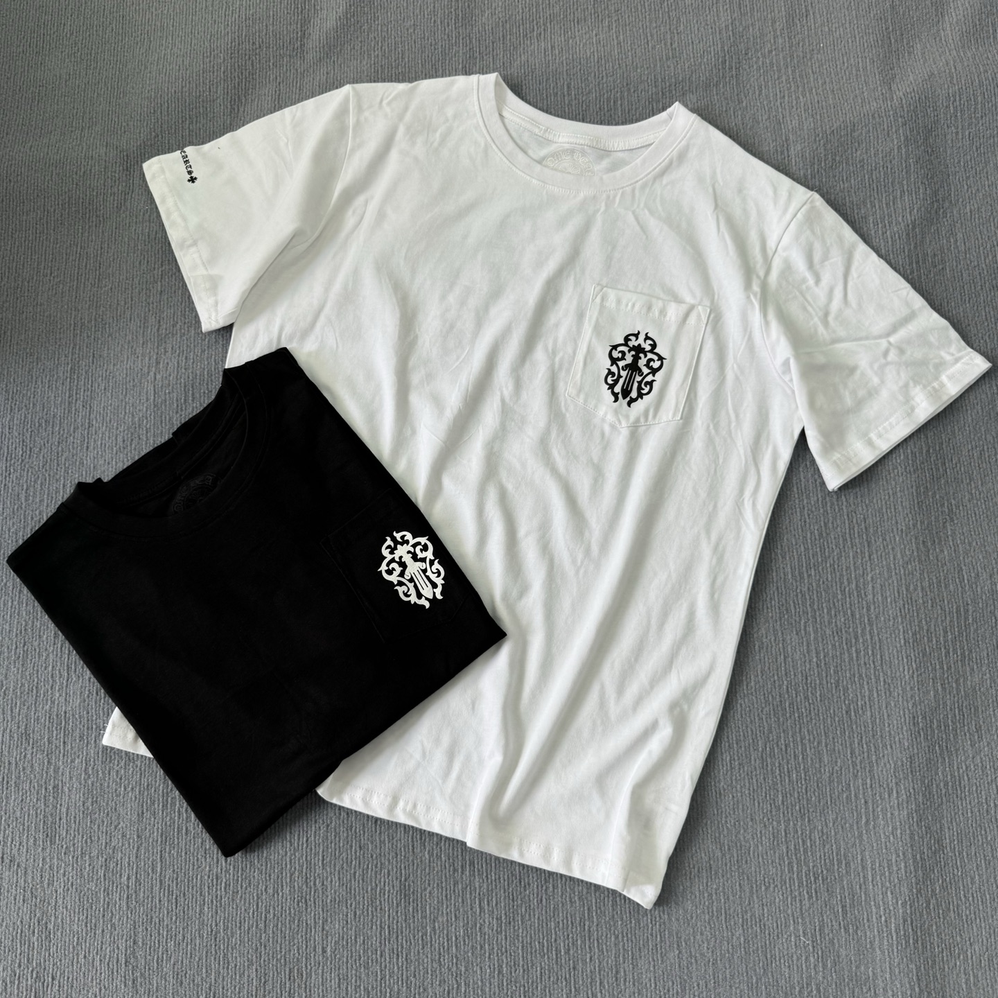 NIGO Chrome Hearts Men's Summer Solid Color Sanskrit Print Round Neck Cotton Short Sleeve T-Shirt #nigo77172