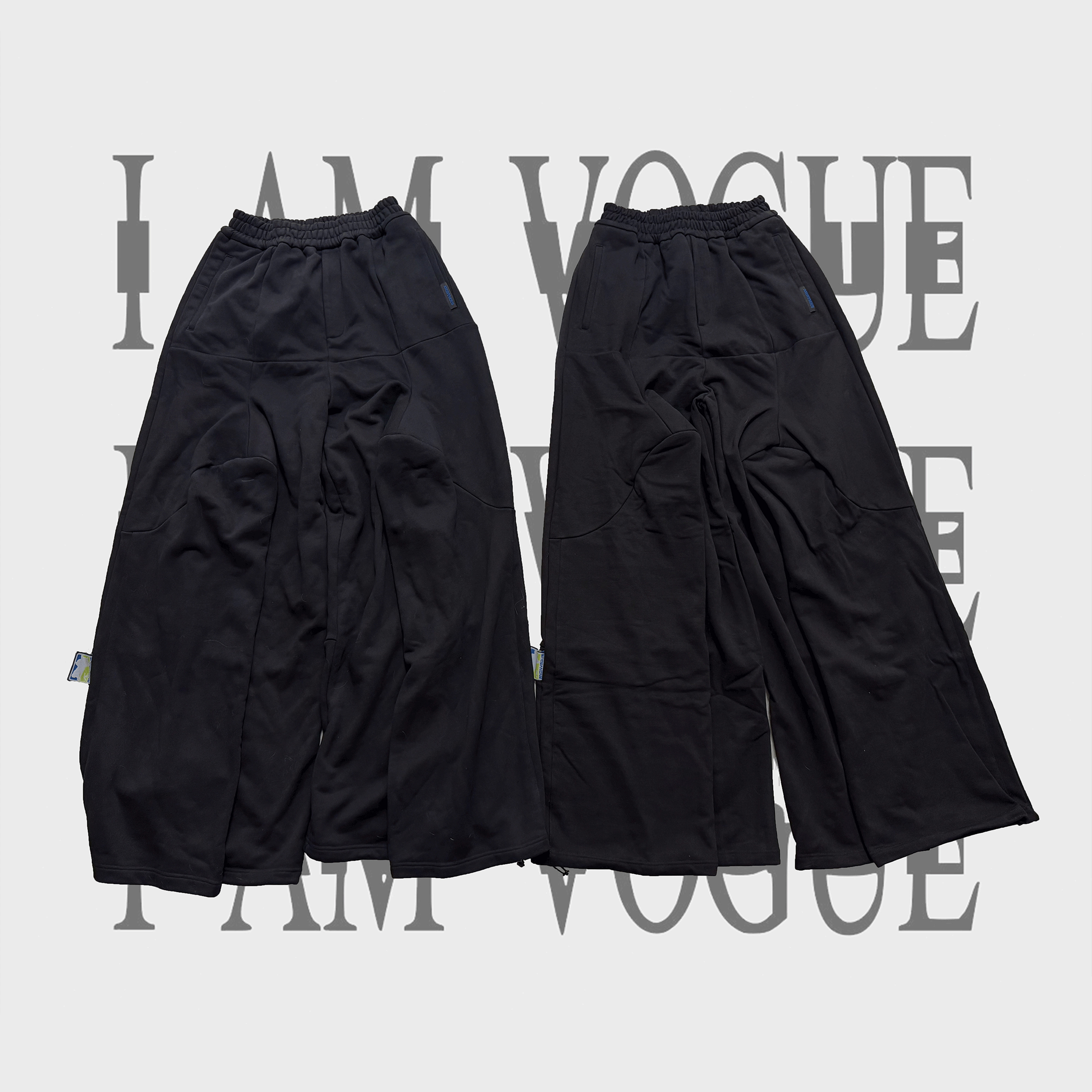 NIGO Shayne Oliver Anonymous Club 0pium Men's High Street Trend Shaped Sweatpants Black Straight Leg Wide Leg Trend Rocket Sweatpants Long Pants  Ngvp #nigo1715