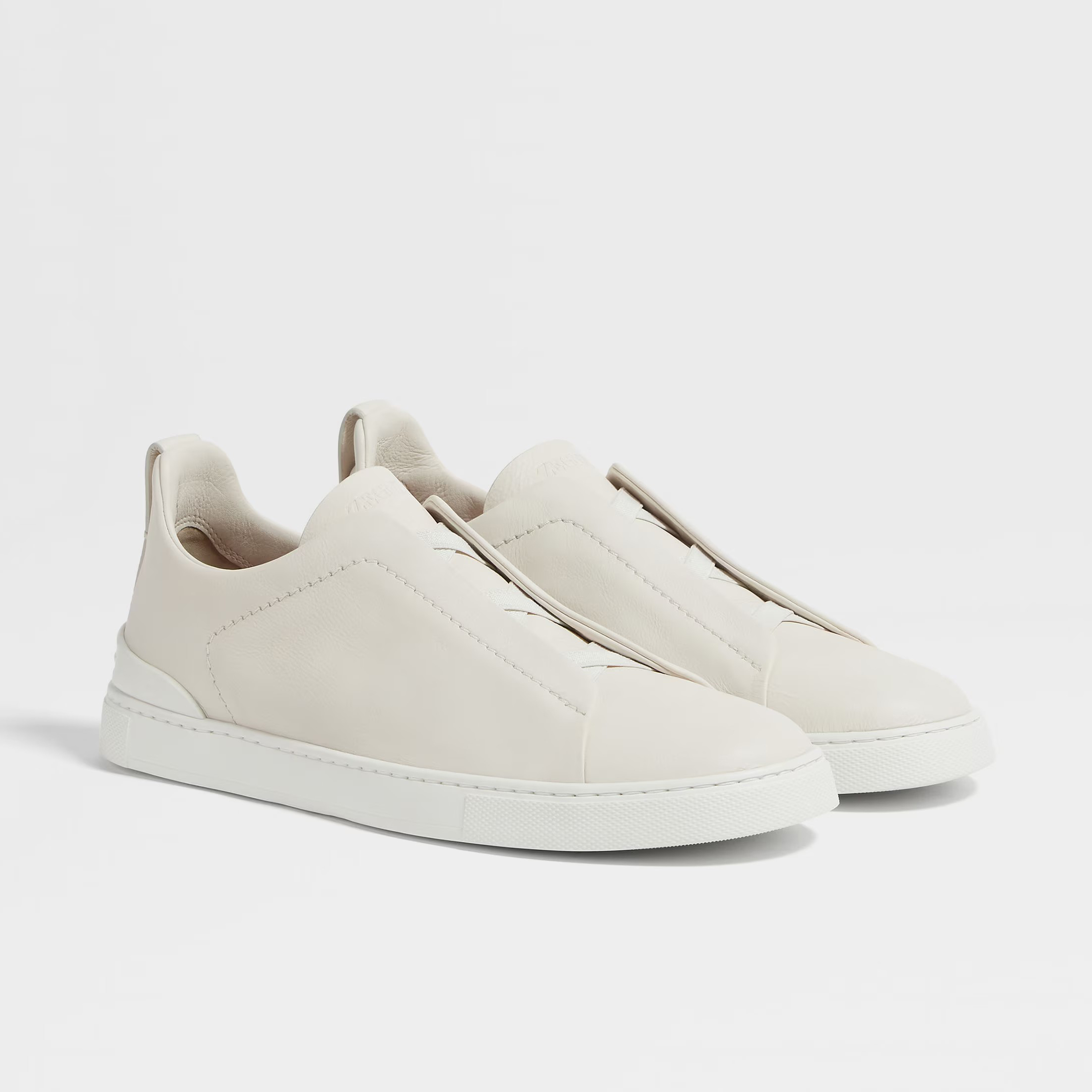 NIGO Ermenegildo Zegna Men's Solid Color Leather Fabric Simple Flat Casual Shoes #nigo77176