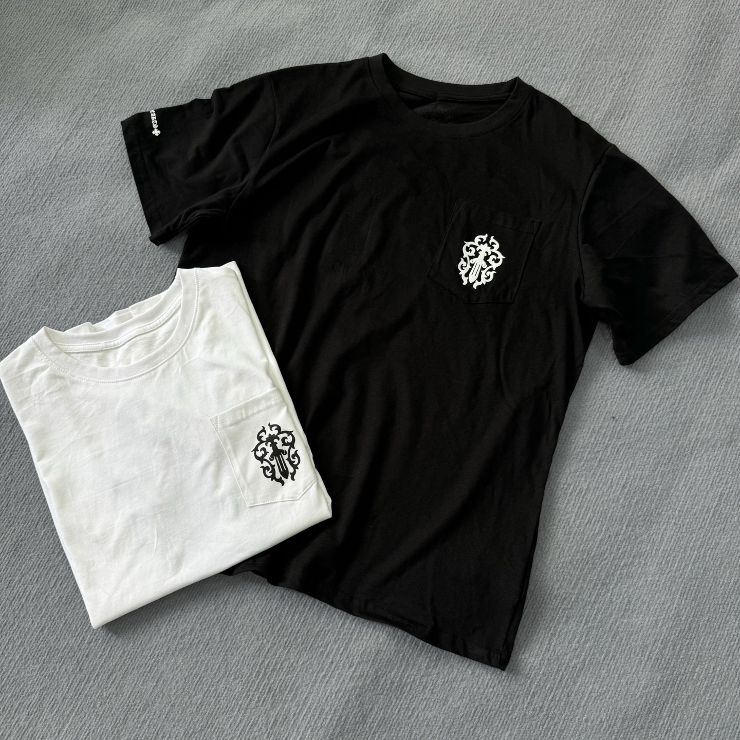 NIGO Chrome Hearts Men's Summer Solid Color Sanskrit Print Round Neck Cotton Short Sleeve T-Shirt #nigo77172
