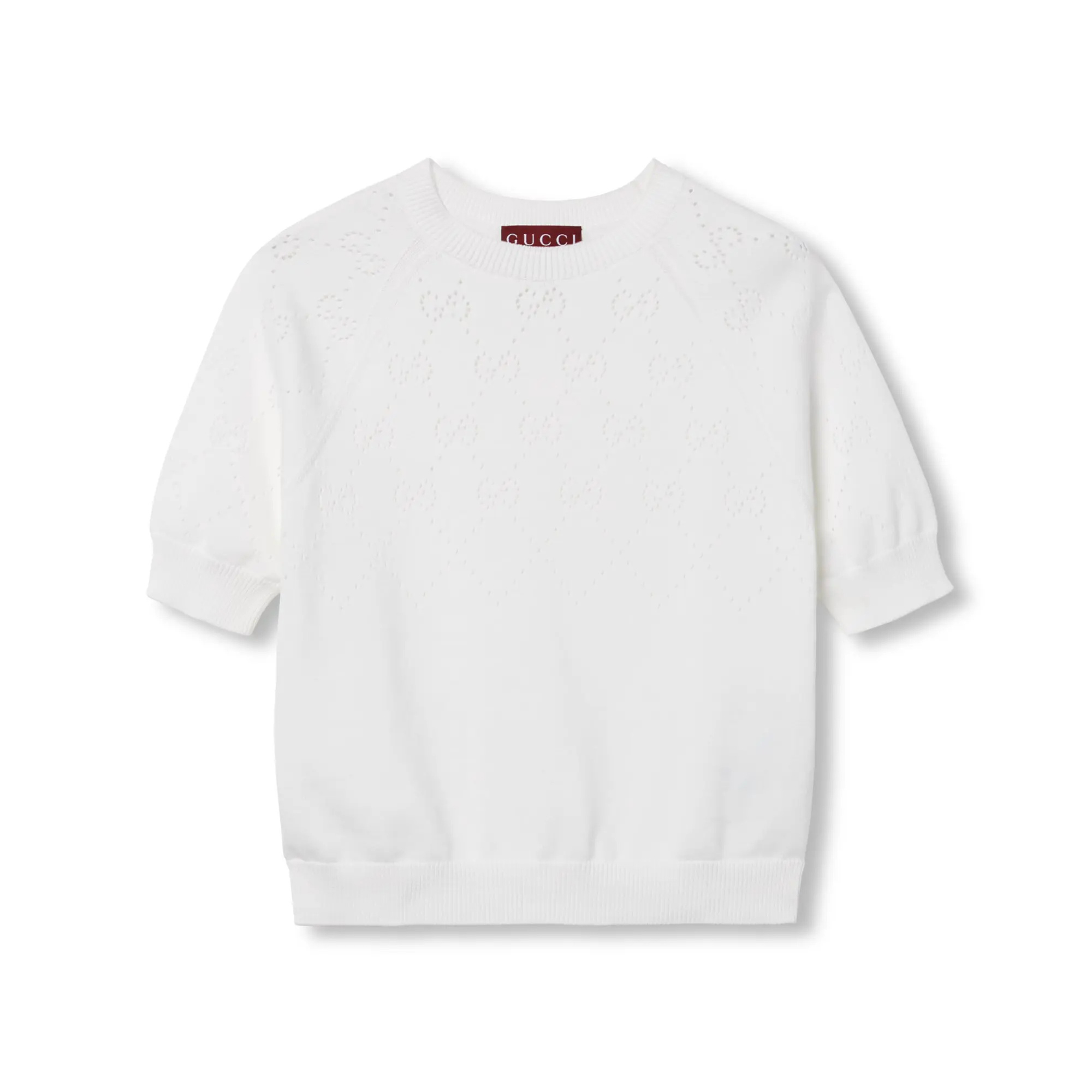 NIGO Gucci Women's Summer Solid Color Jacquard Round Neck Short Sleeve Knitted Sweater T-shirt #nigo77163