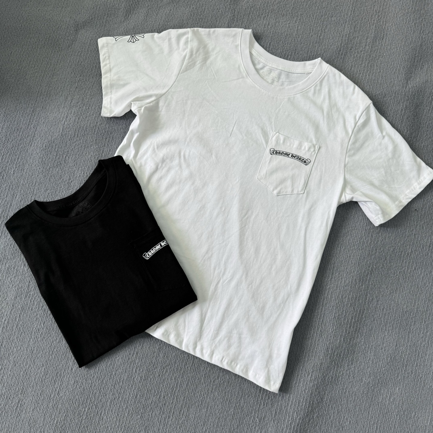 NIGO Chrome Hearts Men's Summer Solid Color Cross Print Round Neck Cotton Short Sleeve T-Shirt #nigo77171