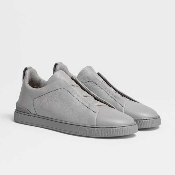 NIGO Ermenegildo Zegna Men's Solid Color Leather Fabric Simple Flat Casual Shoes #nigo77176