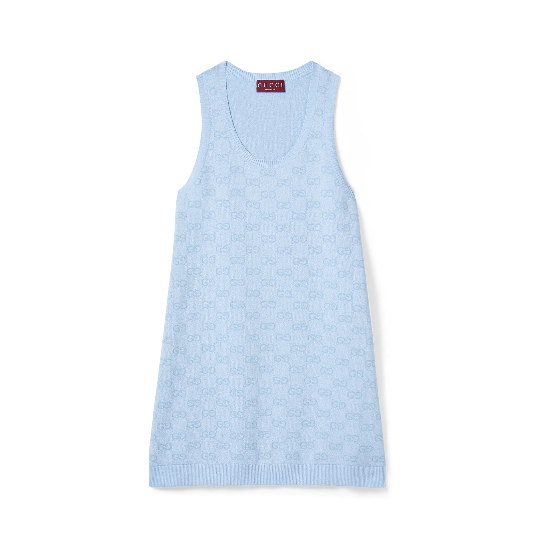 NIGO Gucci Women's Spring/Summer Solid Color Jacquard Print Round Neck Short Sleeveless Dress #nigo77162