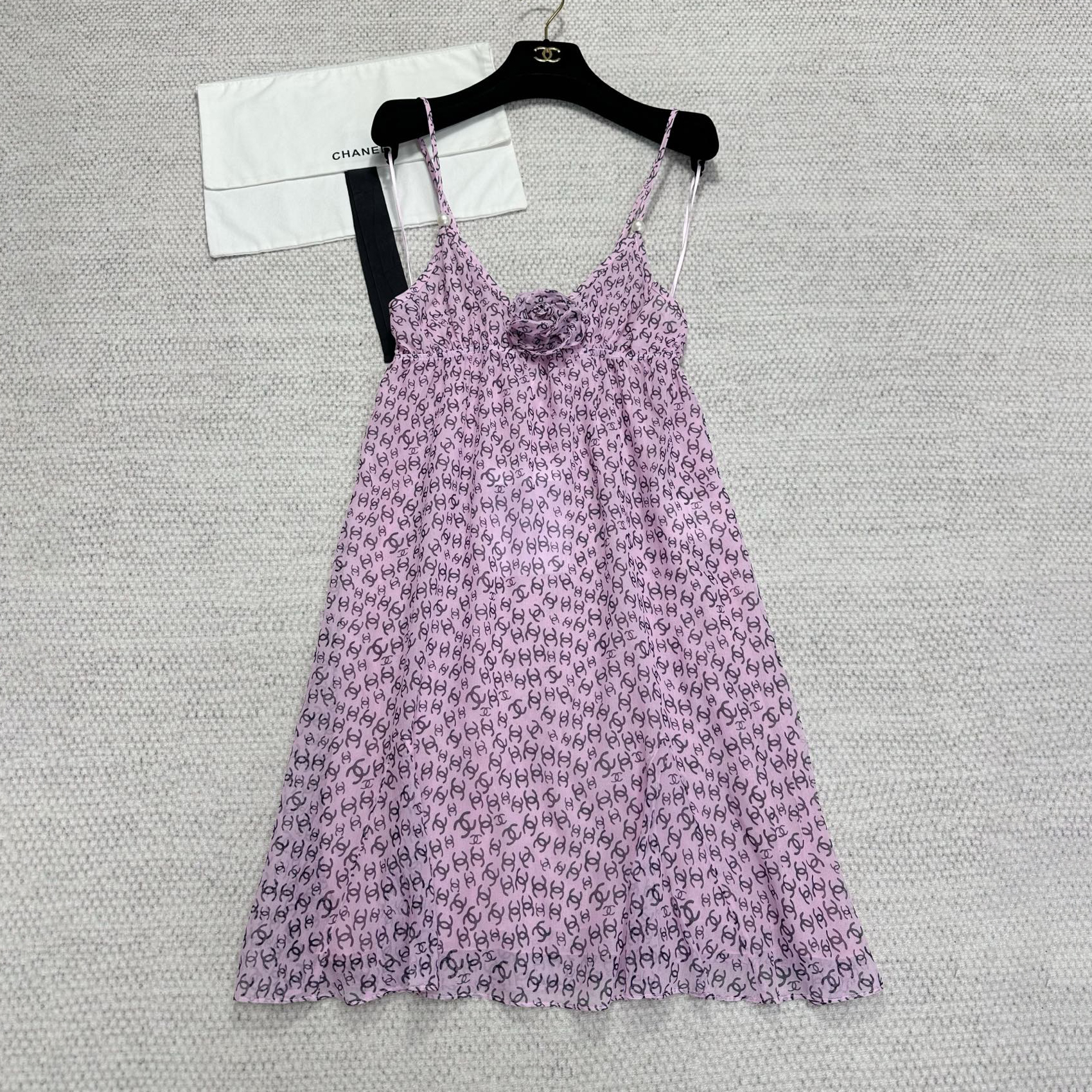 NIGO Chanel Women's Summer Solid Color Alphabet Spaghetti Strap Silk Dress #nigo77167