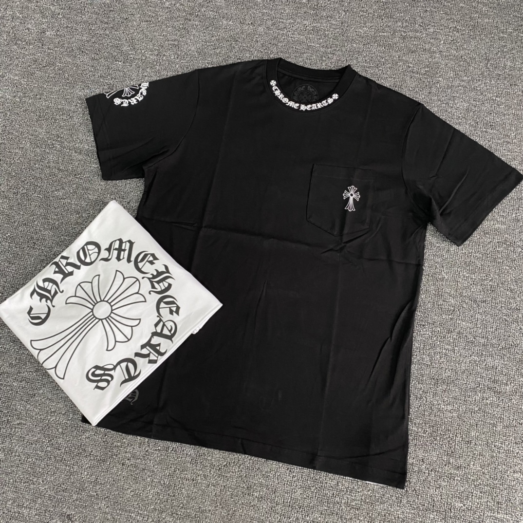 NIGO Chrome Hearts Men's Summer Solid Color Cross Print Round Neck Cotton Short Sleeve T-Shirt #nigo77173