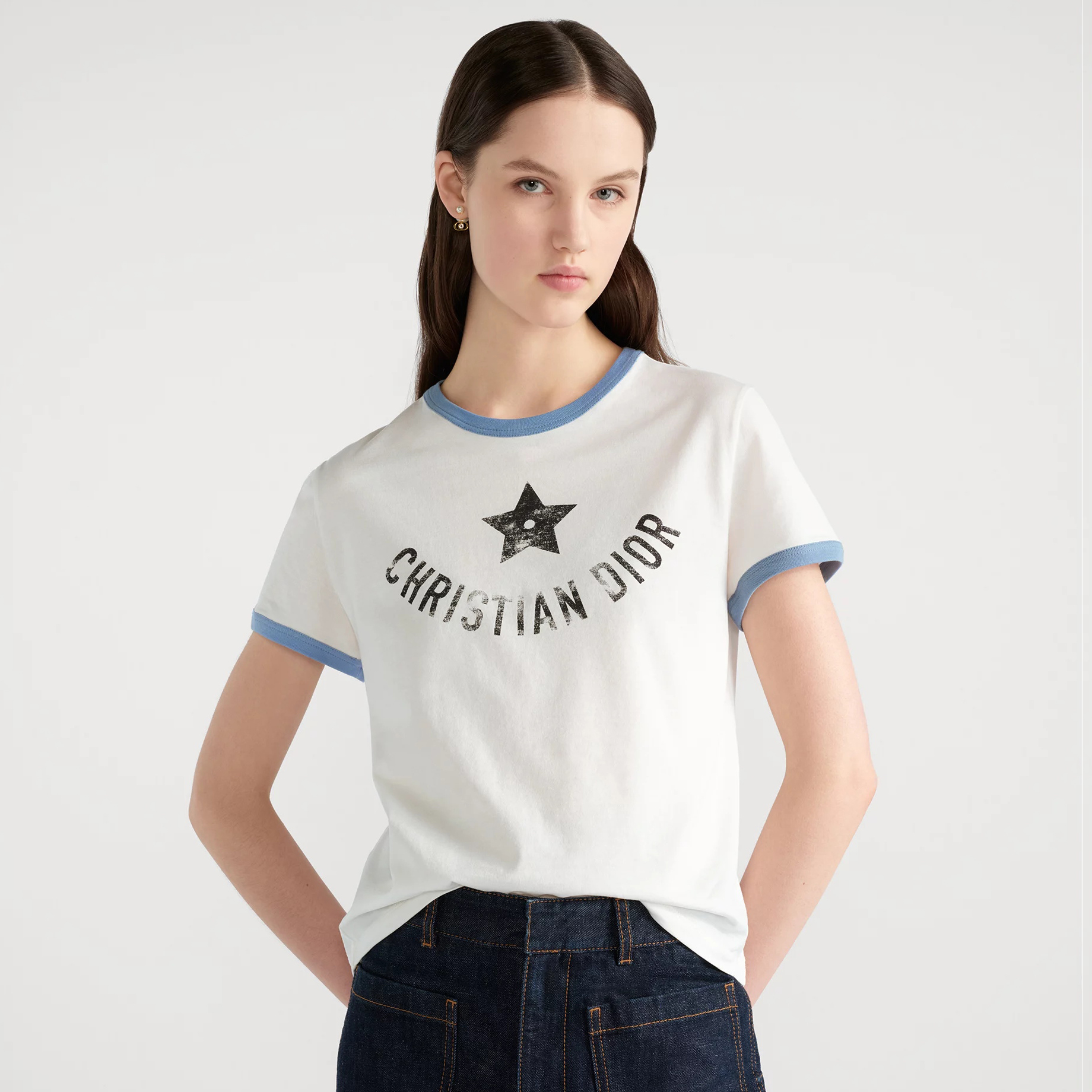 NIGO Dior Women's Summer Solid Color Letter Print Round Neck Cotton Short Sleeve T-Shirt #nigo77191