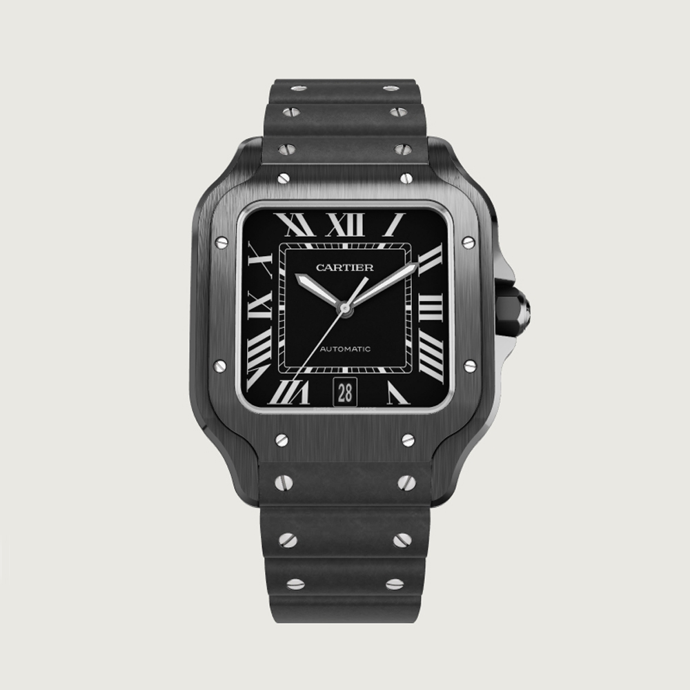 NIGO Cartier SANTOS DE CARTIER Men's Automatic Mechanical Movement 100m Water Resistant Date Display 40 mm Black Mechanical Watch #nigo77182