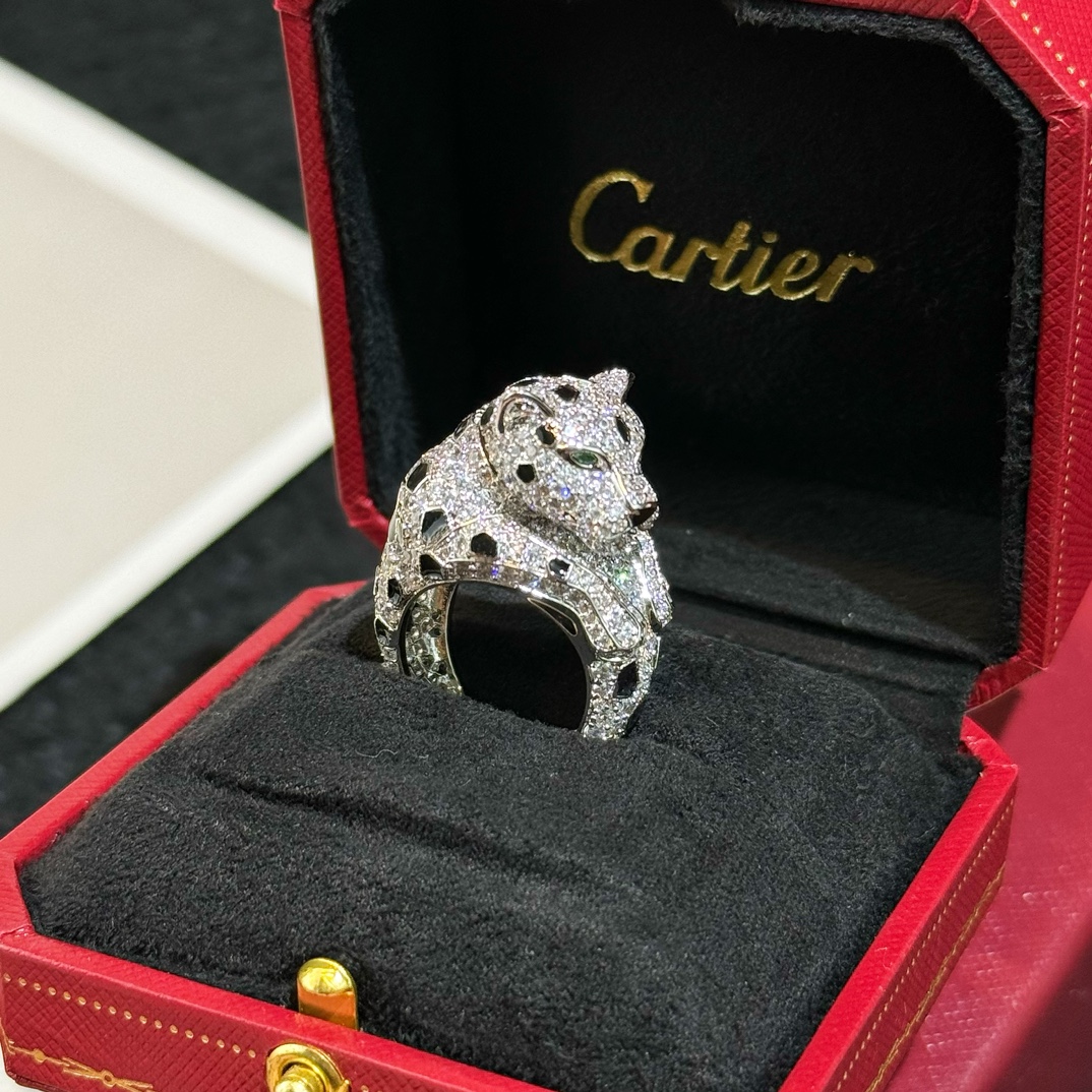 NIGO PANTHÈRE DE CARTIER Cartier Gemstone-set Diamond Silver Panther Ring Jewelry Accessories #nigo77198