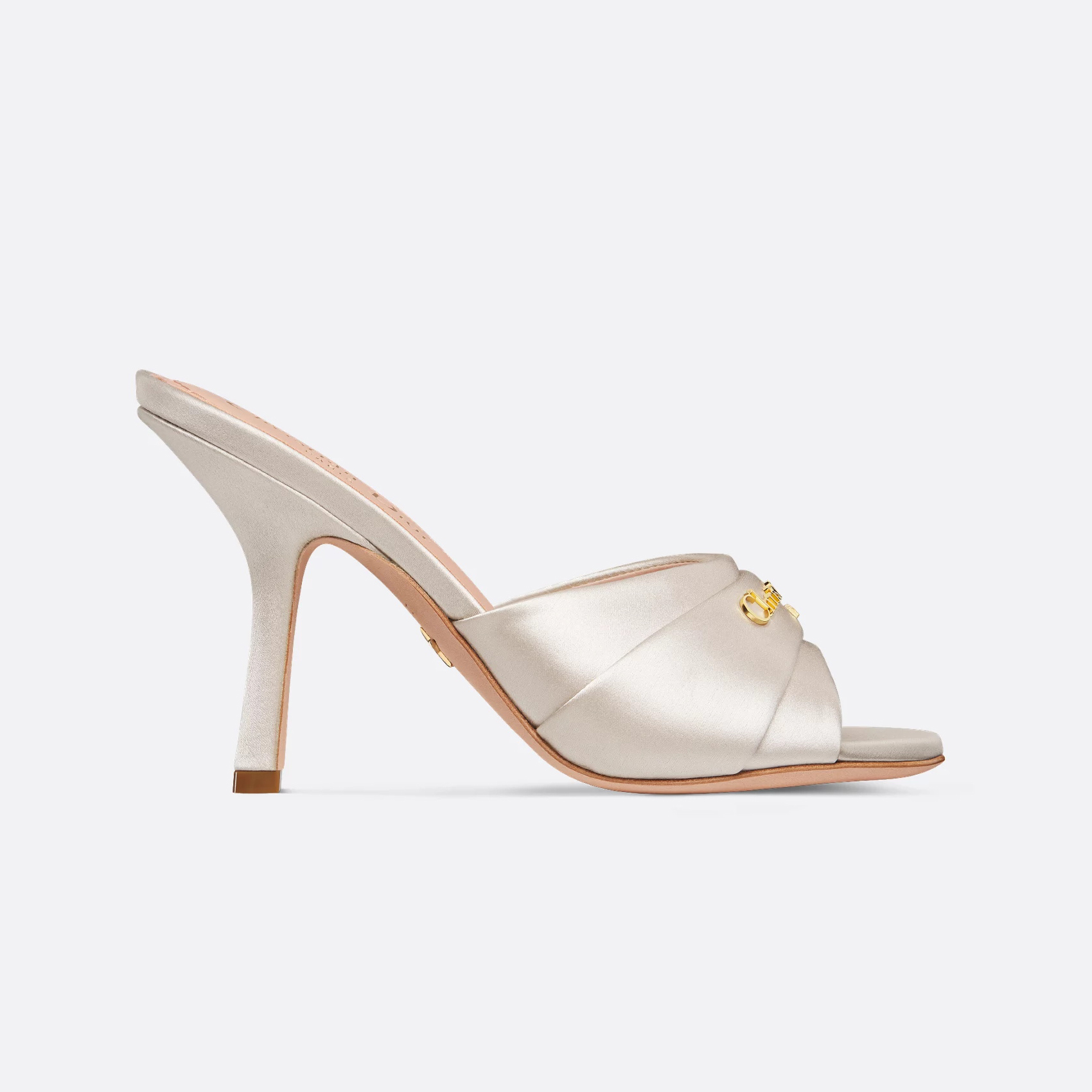 NIGO My Dior Heeled Slide Women's Summer Gold Letter Print Solid Color Leather 10cm High Heel Sandals Shoes #nigo77216