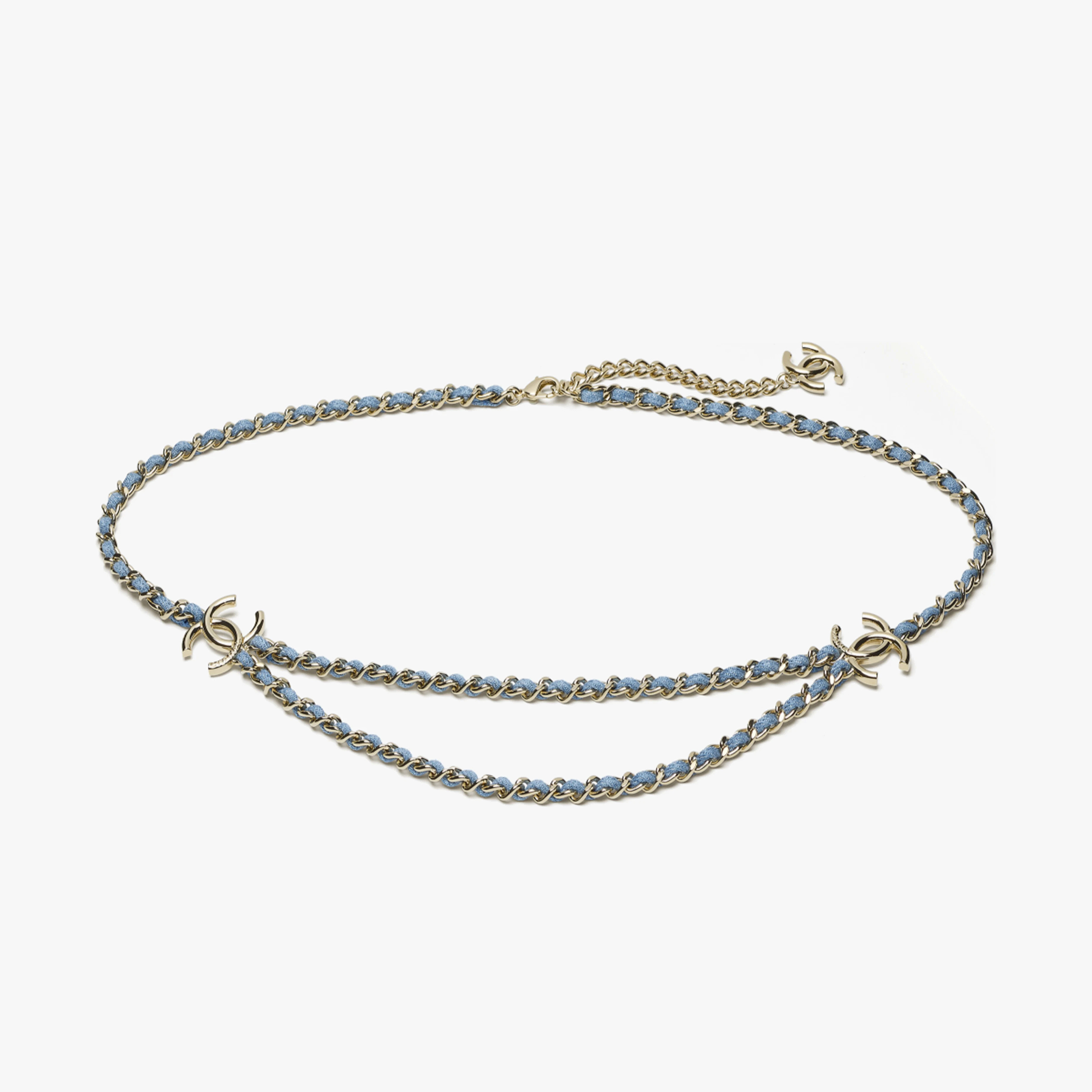 NIGO Chanel Women's Two Tone Cross Design Chain Double C Waist Chain Belt Accessories #nigo77196