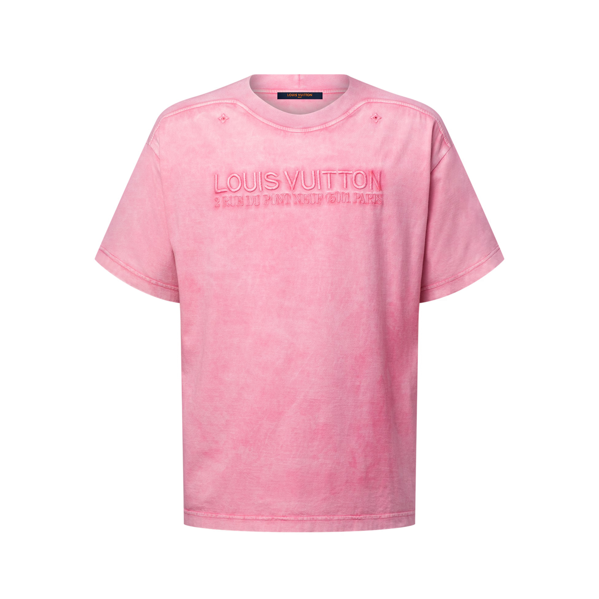 NIGO Louis Vuitton Men's And Women's Summer Solid Color Embroidered Letter Print Cotton Crew Neck Short Sleeve T-shirt #nigo77211