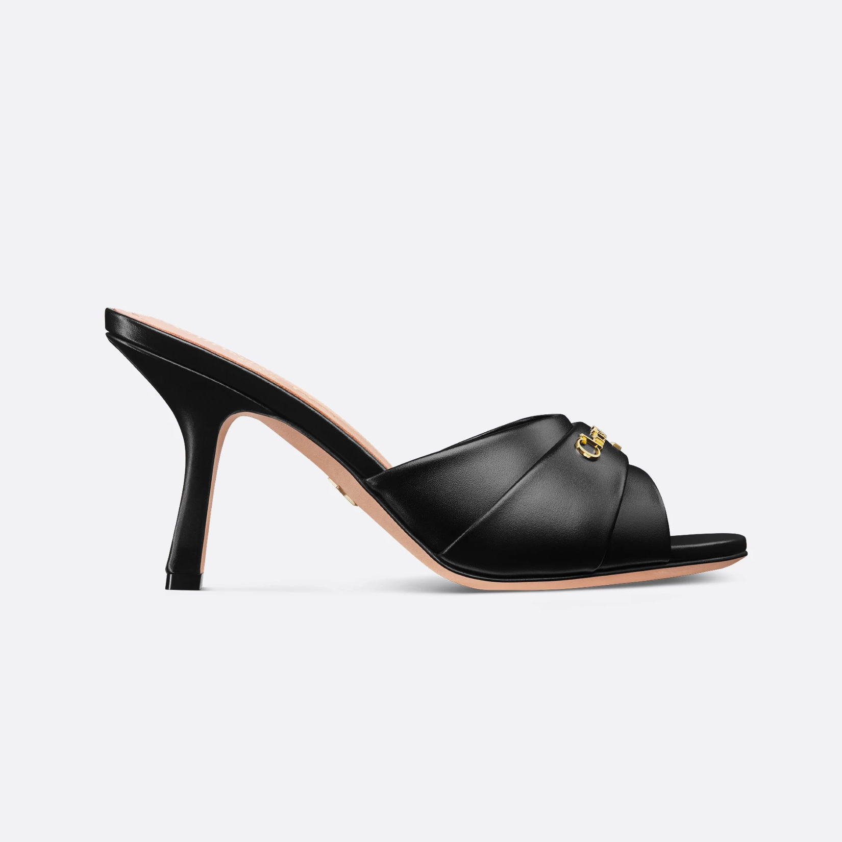 NIGO My Dior Heeled Slide Women's Summer Gold Letter Print Solid Color Leather 10cm High Heel Sandals Shoes #nigo77216