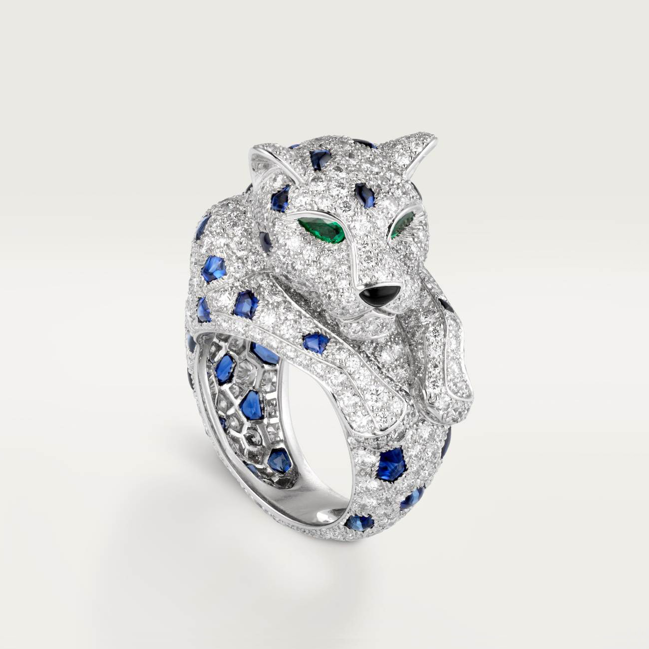 NIGO PANTHÈRE DE CARTIER Cartier Gemstone-set Diamond Silver Panther Ring Jewelry Accessories #nigo77198